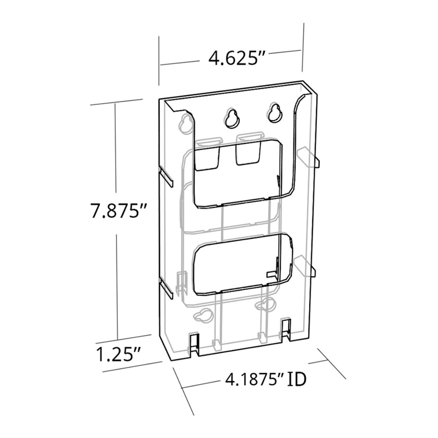 Azar Displays Wall-Mount Brochure Holder, Trifold, 48 Pockets, 18inL x 59.25inH - Image 5