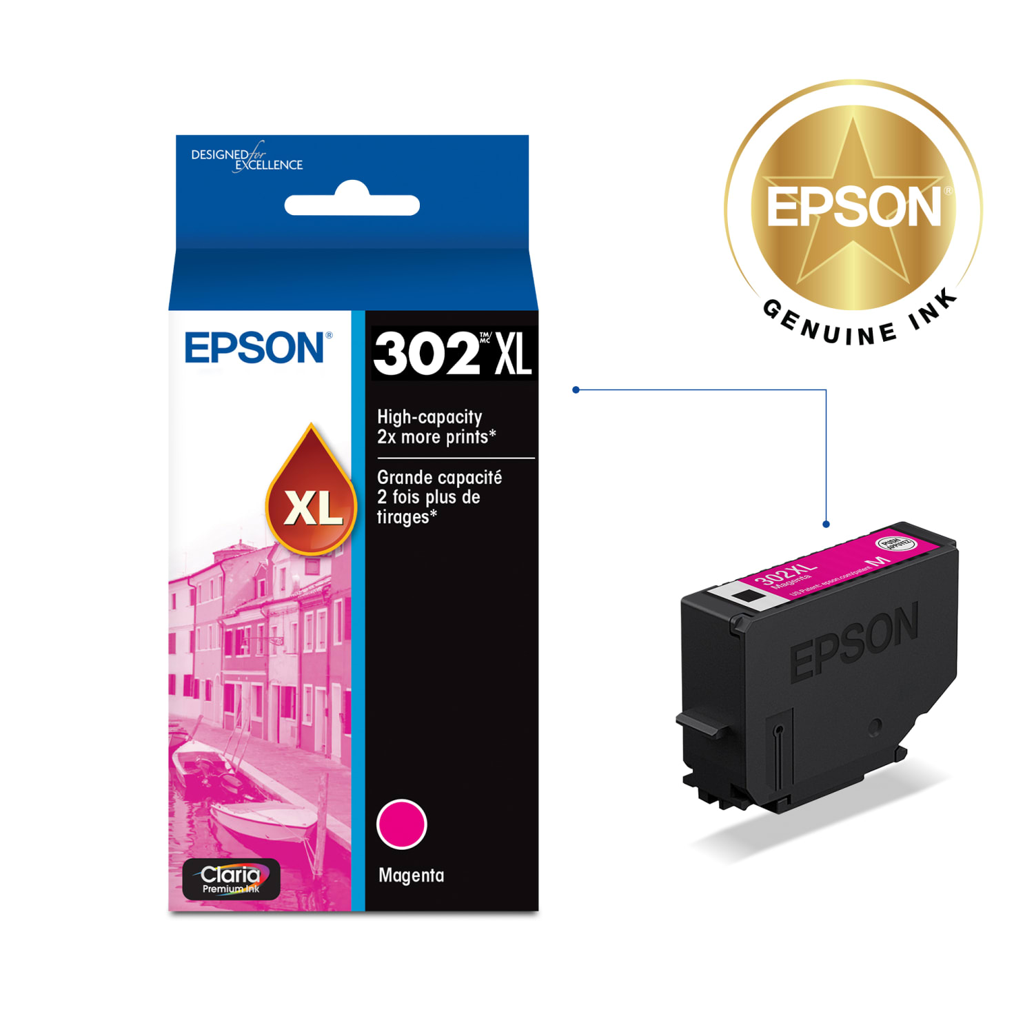 Epson 302XL Claria Premium Magenta High-Yield Ink Cartridge, T302XL320-S - Image 3
