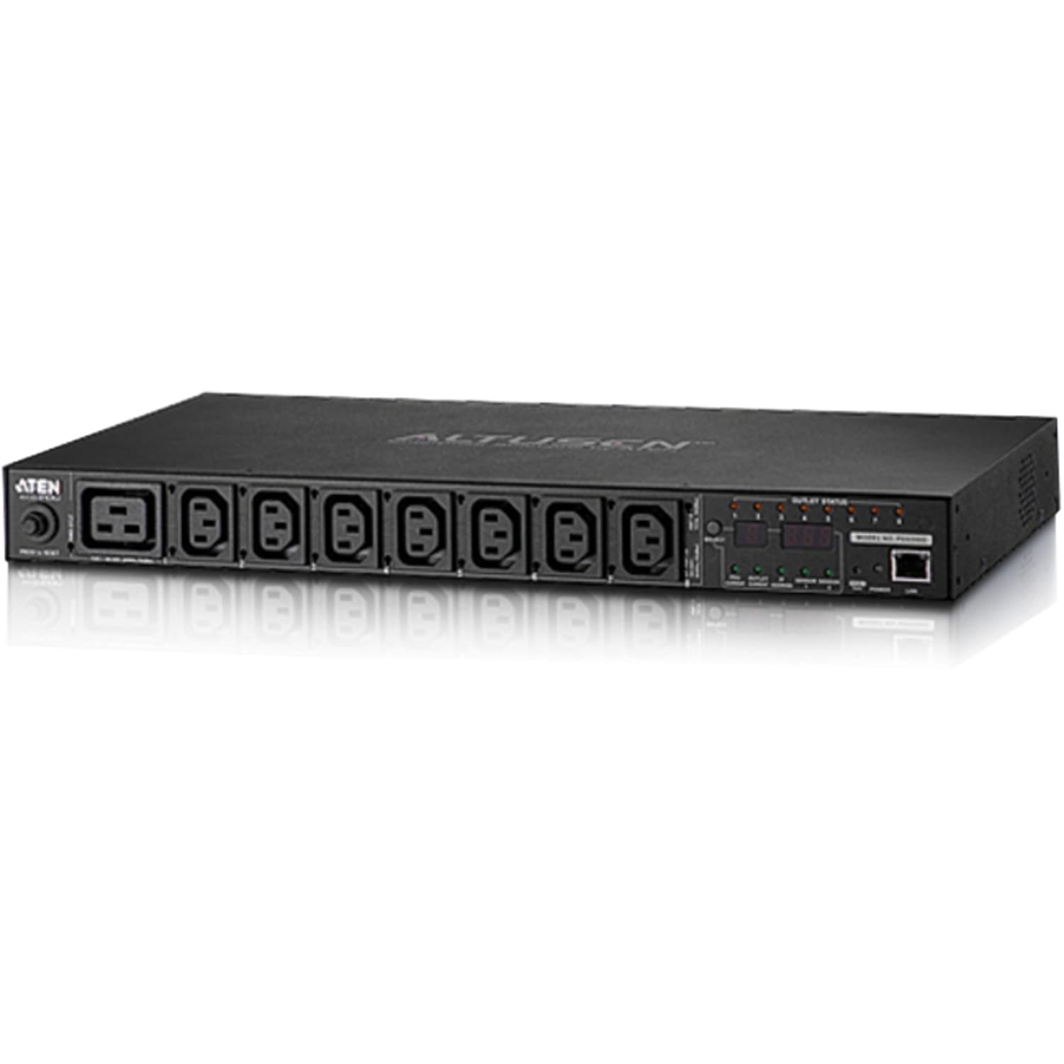 ATEN eco PDU PE6208A 8-Outlets PDU-TAA Compliant - IEC 60320 C20 - 8x NEMA 5-20R - 120 V AC - 1920 W -RJ45  - 9.84 ft Cord - 1U - Rack-mountable - Image 3