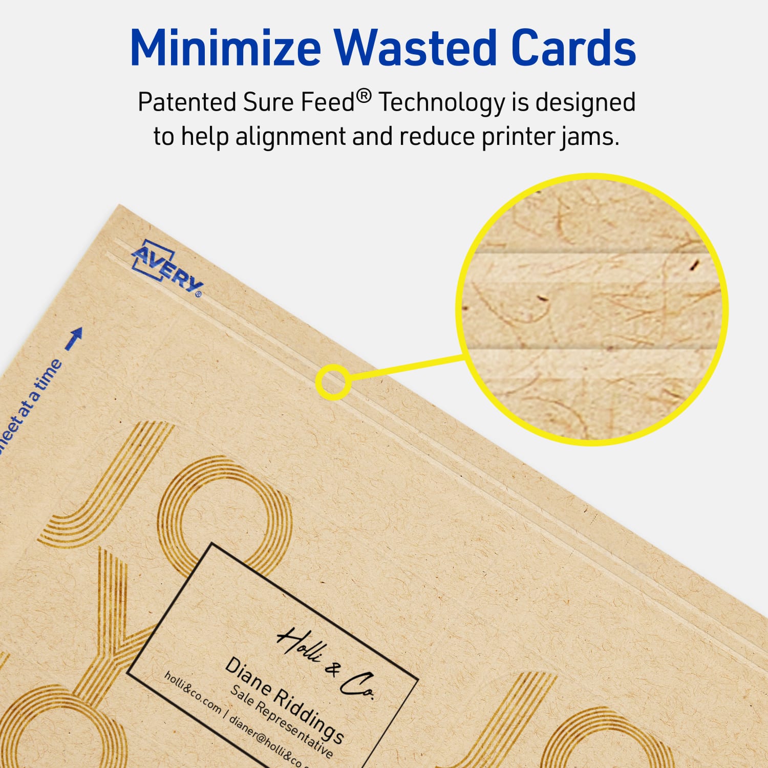 Avery Printable Rounded Corner Business Cards With Sure Feed Technology, Print-To-The-Edge, 2.5inx3.5in, Kraft Brown, Pack Of 300 - Image 5
