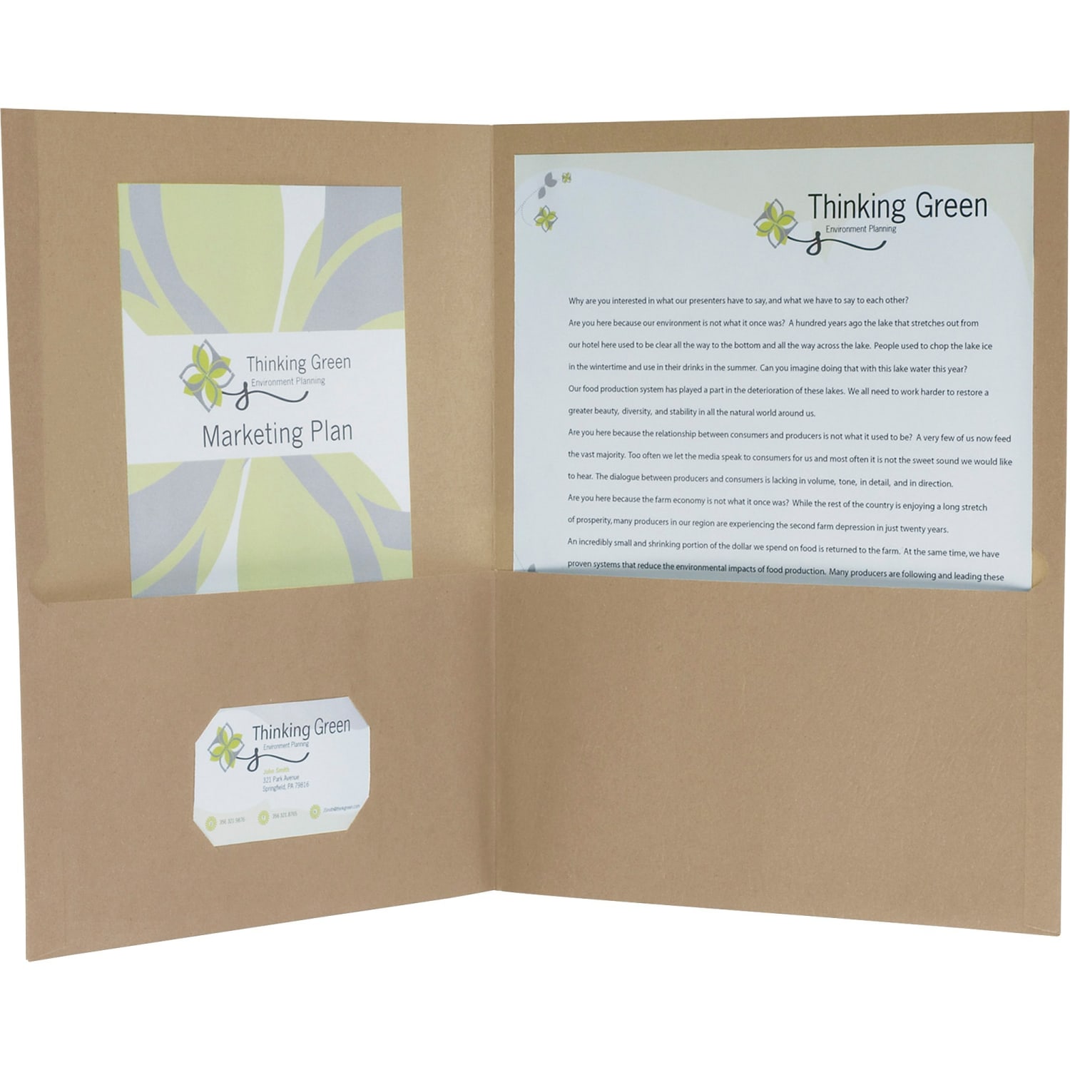 Earthwise By Oxford Twin-Pocket Folders, 8 1/2in x 11in, 95% Recycled, Natural, Pack Of 25 - Image 3