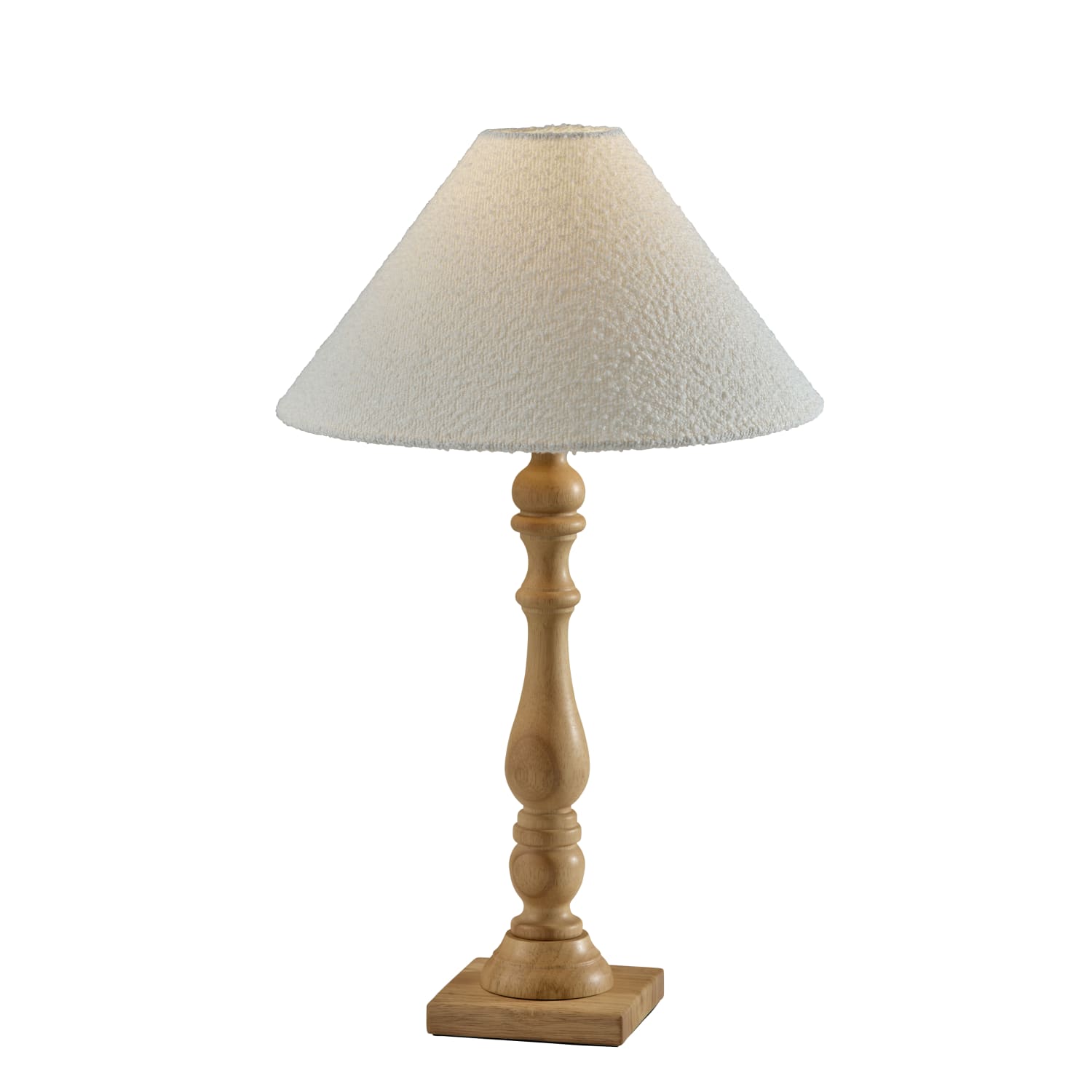 Adesso Rigby Table Lamp, 27inH, White Shade/Natural Base
