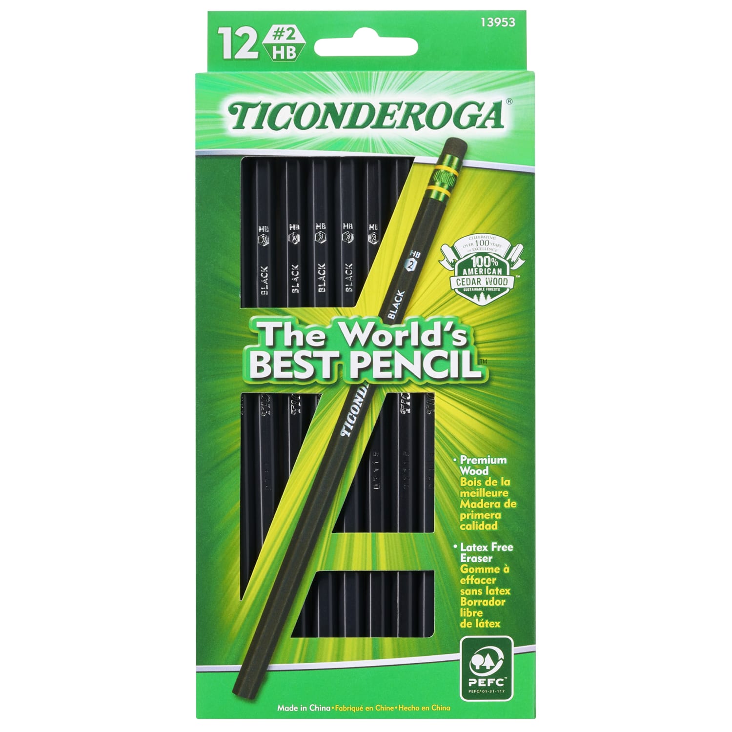Ticonderoga Wood-Cased Pencils, #2 Soft, Black, 12 Pencils Per Pack, Set Of 3 Packs - Image 4