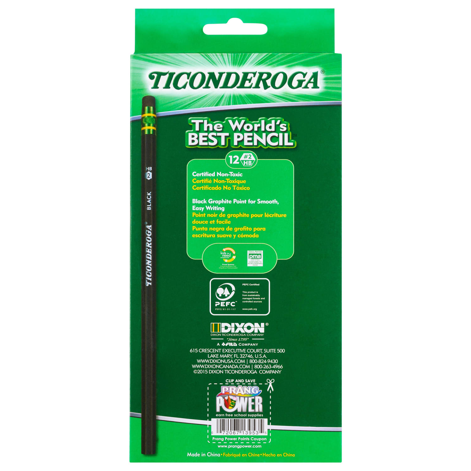Ticonderoga Wood-Cased Pencils, #2 Soft, Black, 12 Pencils Per Pack, Set Of 3 Packs - Image 5