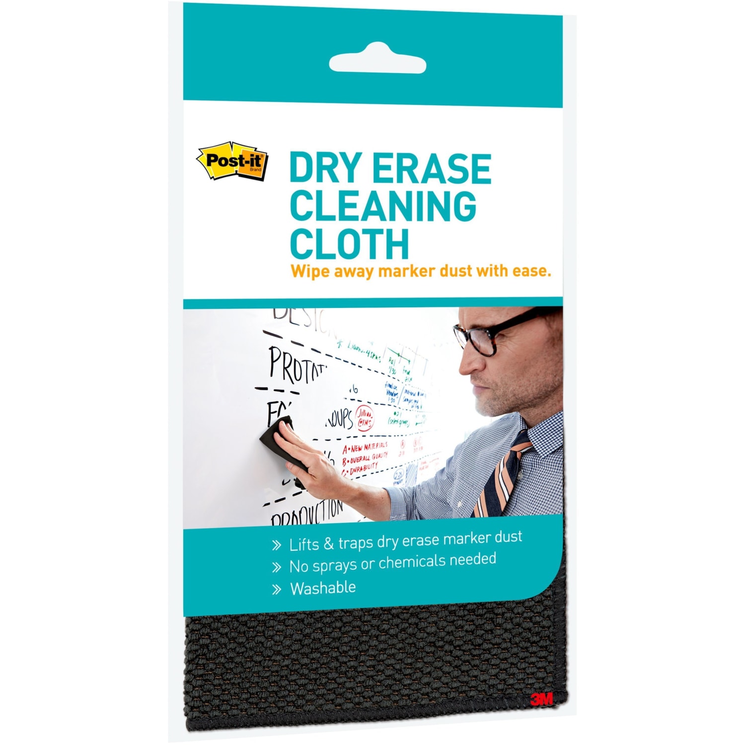 Post-it Dry Erase Clean Cloth, Defcloth, 10 5/8in x 10 5/8in, Gray - Image 6