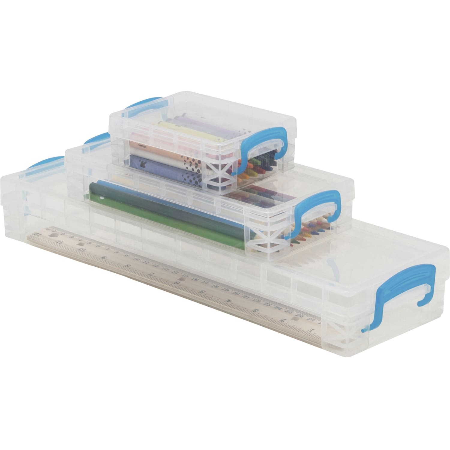 Advantus Super Stacker School Kit - Snap-tight Closure - Heavy Duty - Stackable - Plastic - Transparent -  - 38714 - Image 3
