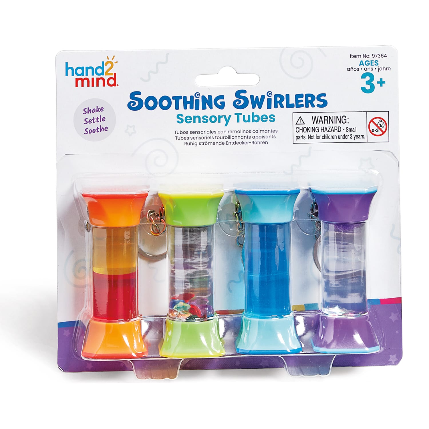 Hand2Mind Soothing Swirlers Sensory Tubes Keychains for Kids - Image 3