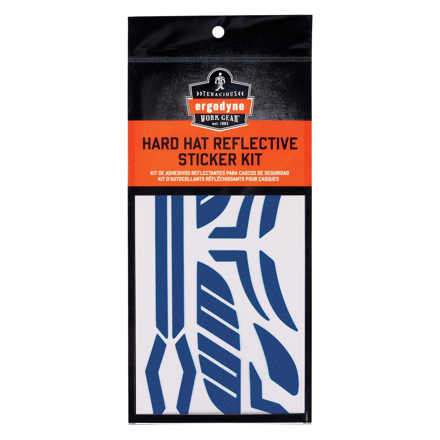 Ergodyne Skullerz 8961 Reflective Hard Hat & Safety Helmet Sticker Kit, Blue