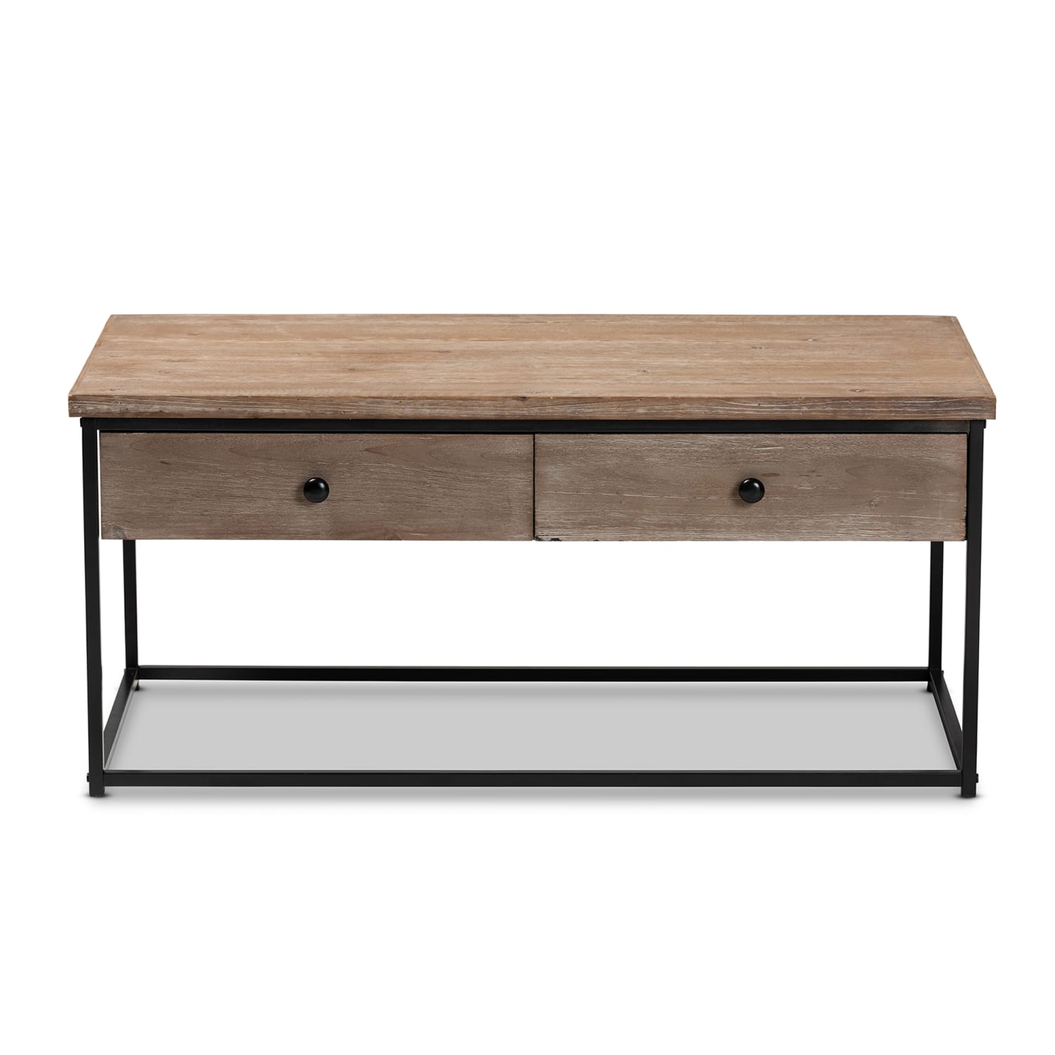 Baxton Studio Roderick Modern And Contemporary Coffee Table, 17-3/4inH x 39-7/16inW x 19-3/4inD, Oak/Black - Image 4