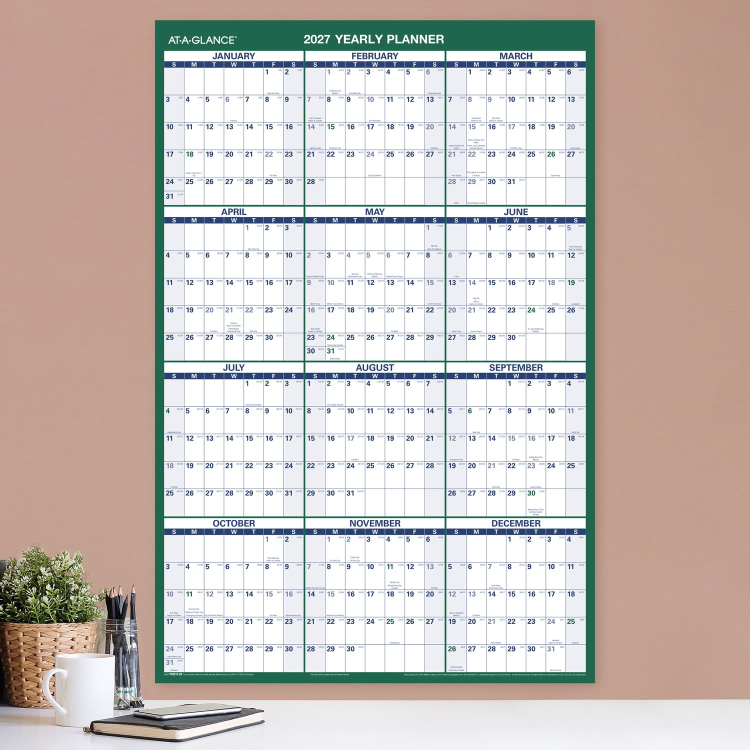 AT-A-GLANCE 2027 Vertical Reversible Erasable Yearly Wall Calendars - Image 4