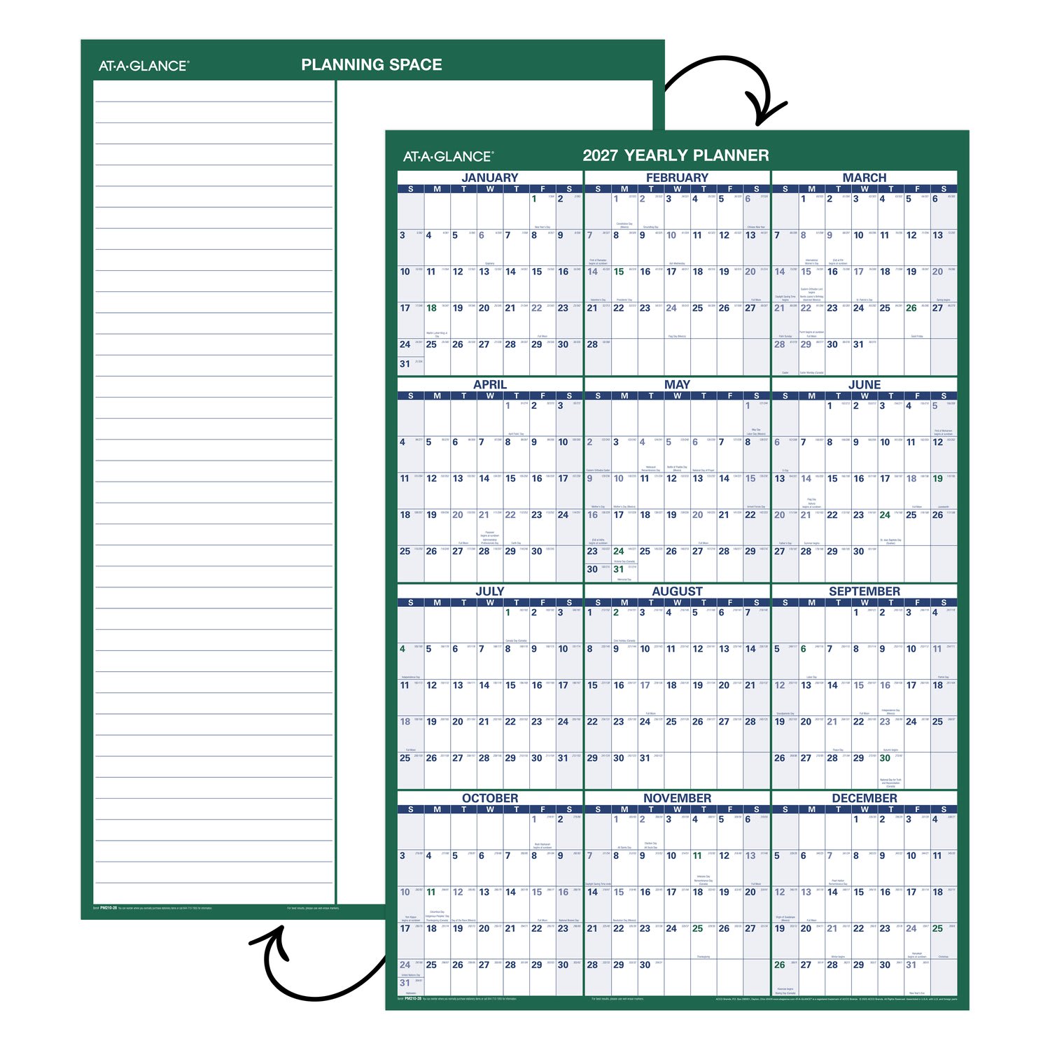 AT-A-GLANCE 2027 Vertical Reversible Erasable Yearly Wall Calendars - Image 5