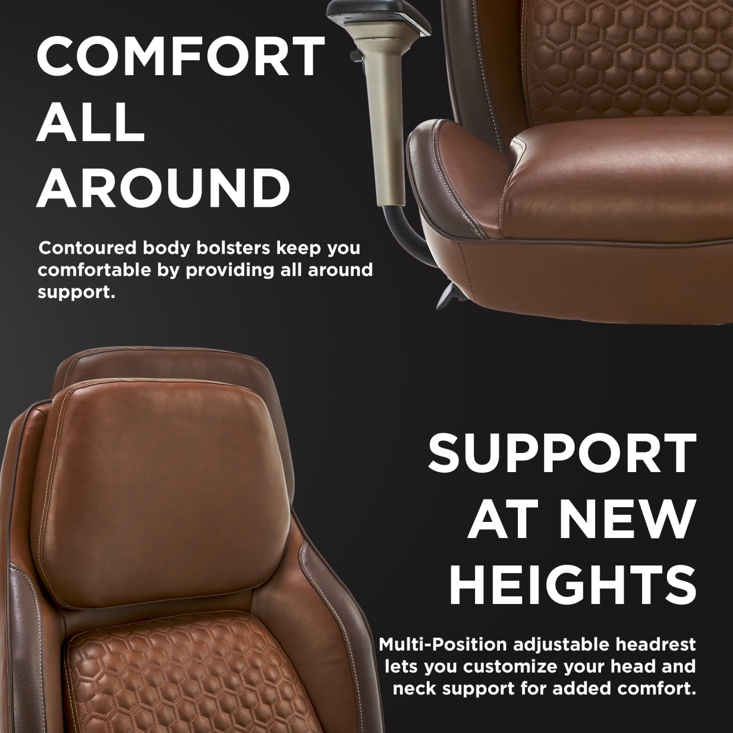 Shaquille O Neal Zephyrus Ergonomic Bonded Leather High Back Executive Office Chair BrownSilver PopularChairscom