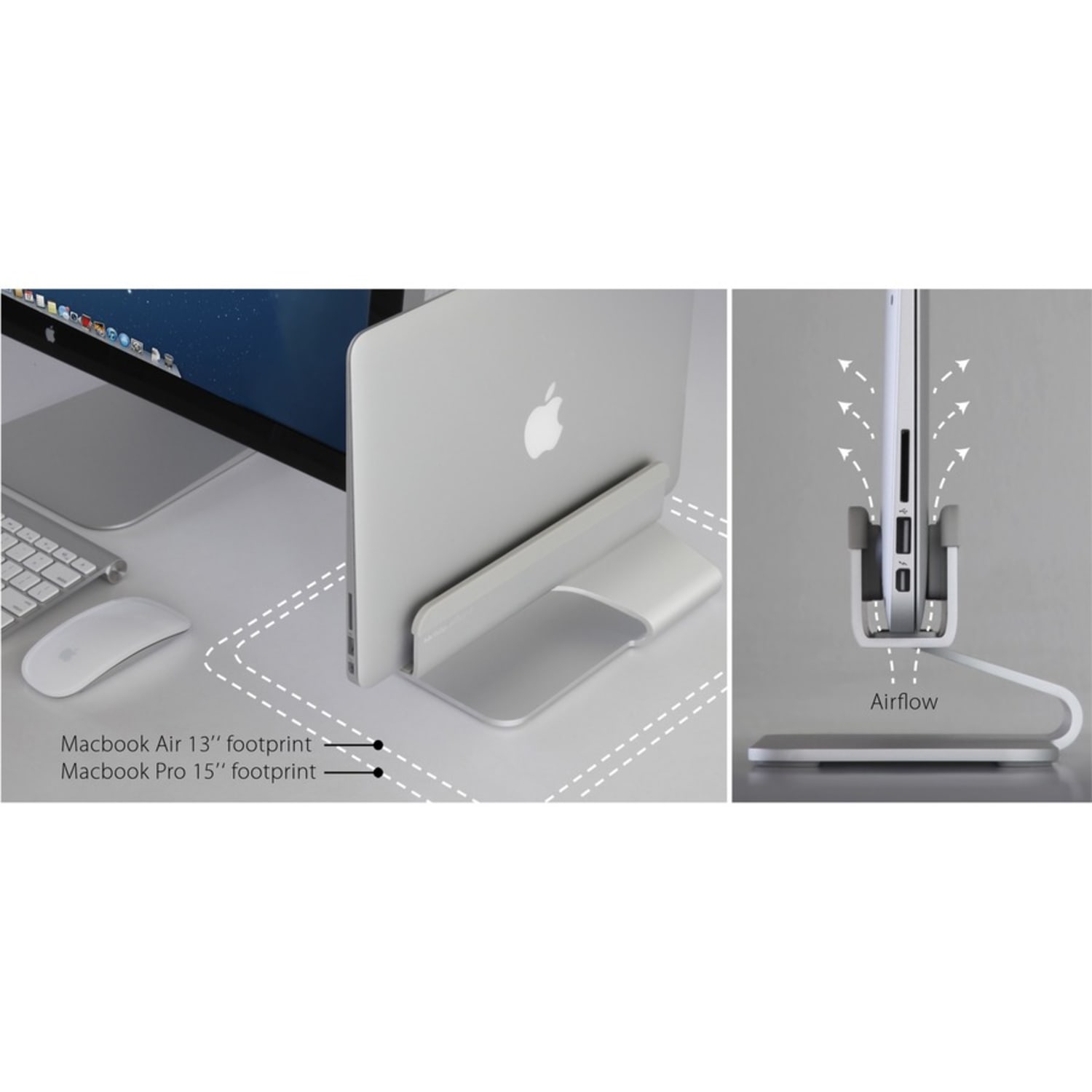 Rain Design mTower Vertical Laptop Stand, Silver - Image 5