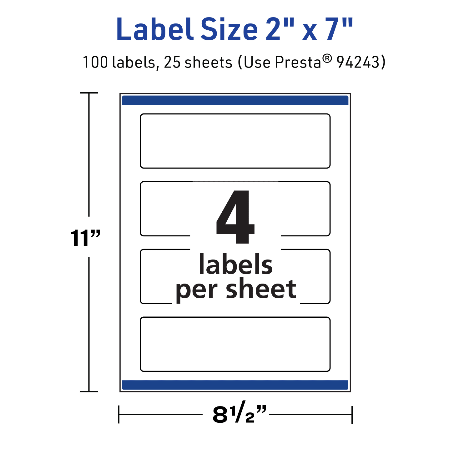 Avery Print-To-The-Edge TrueBlock Labels With Sure Feed, 94243-TWMP25, Rectangle, 2in x 7in, Matte White, Pack Of 100 - Image 6
