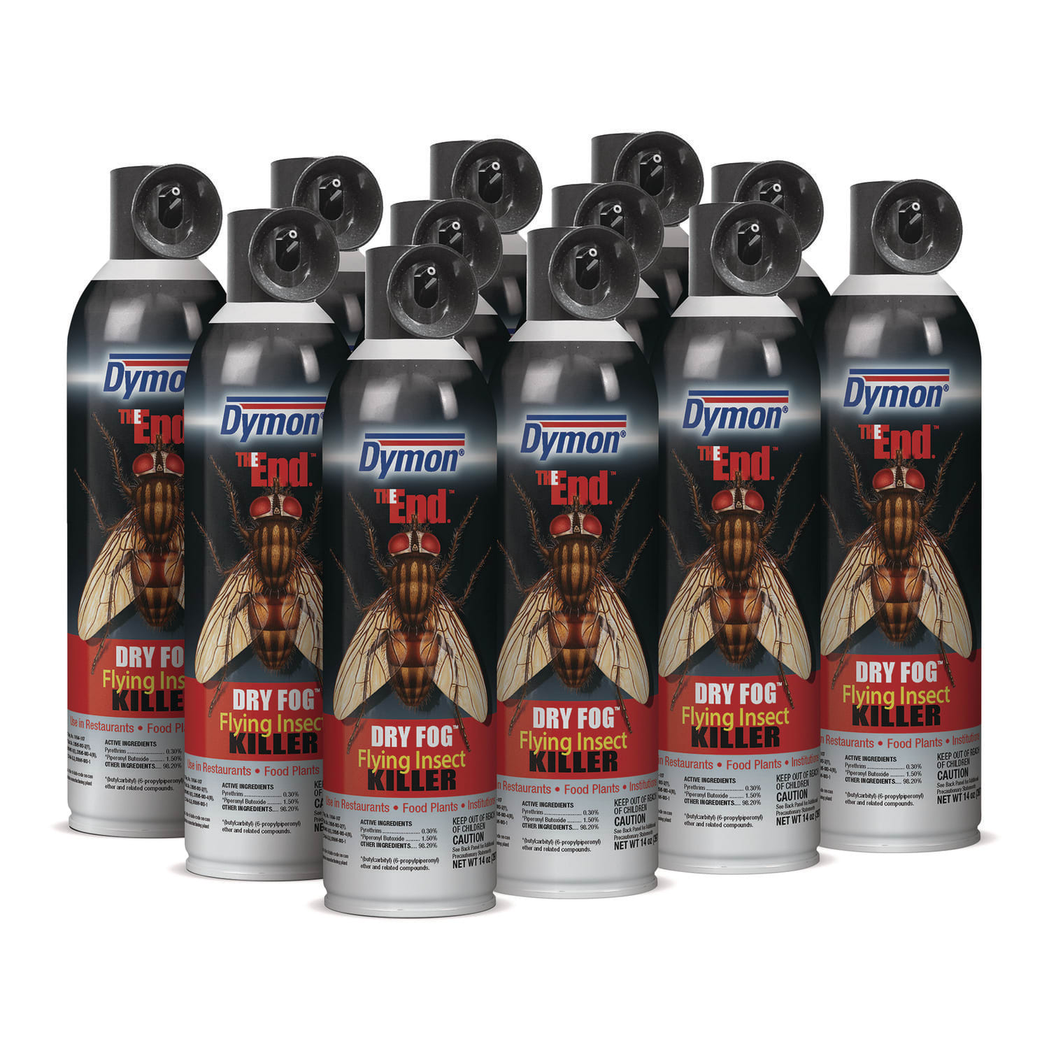 Dymon THE END. Dry Fog Flying Insect Killer THE END. 14 oz Aerosol Spray, 12/Carton