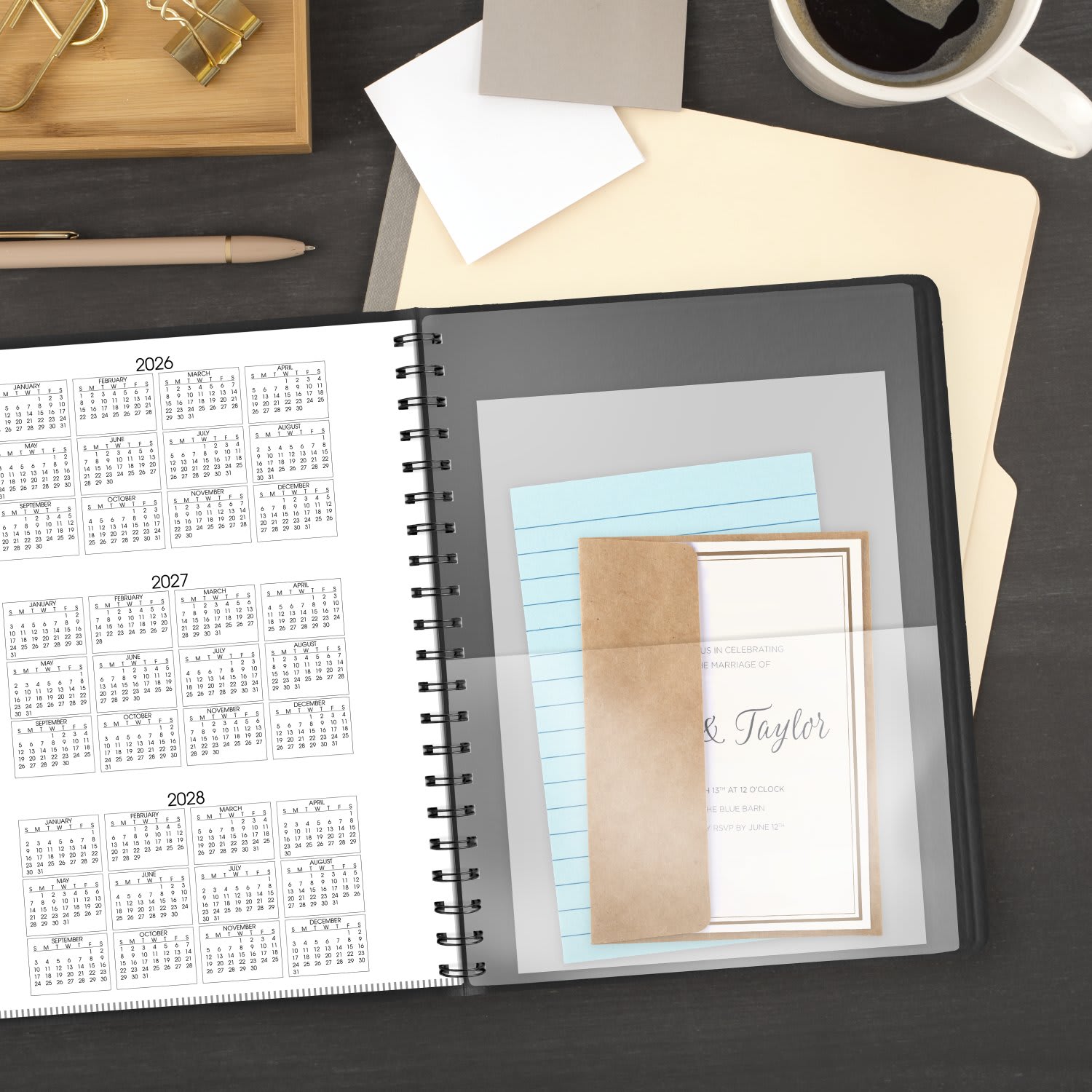 AT-A-GLANCE 2027 Four Person Daily Appointment Book, Black, Large, 8in x 11in - Image 5