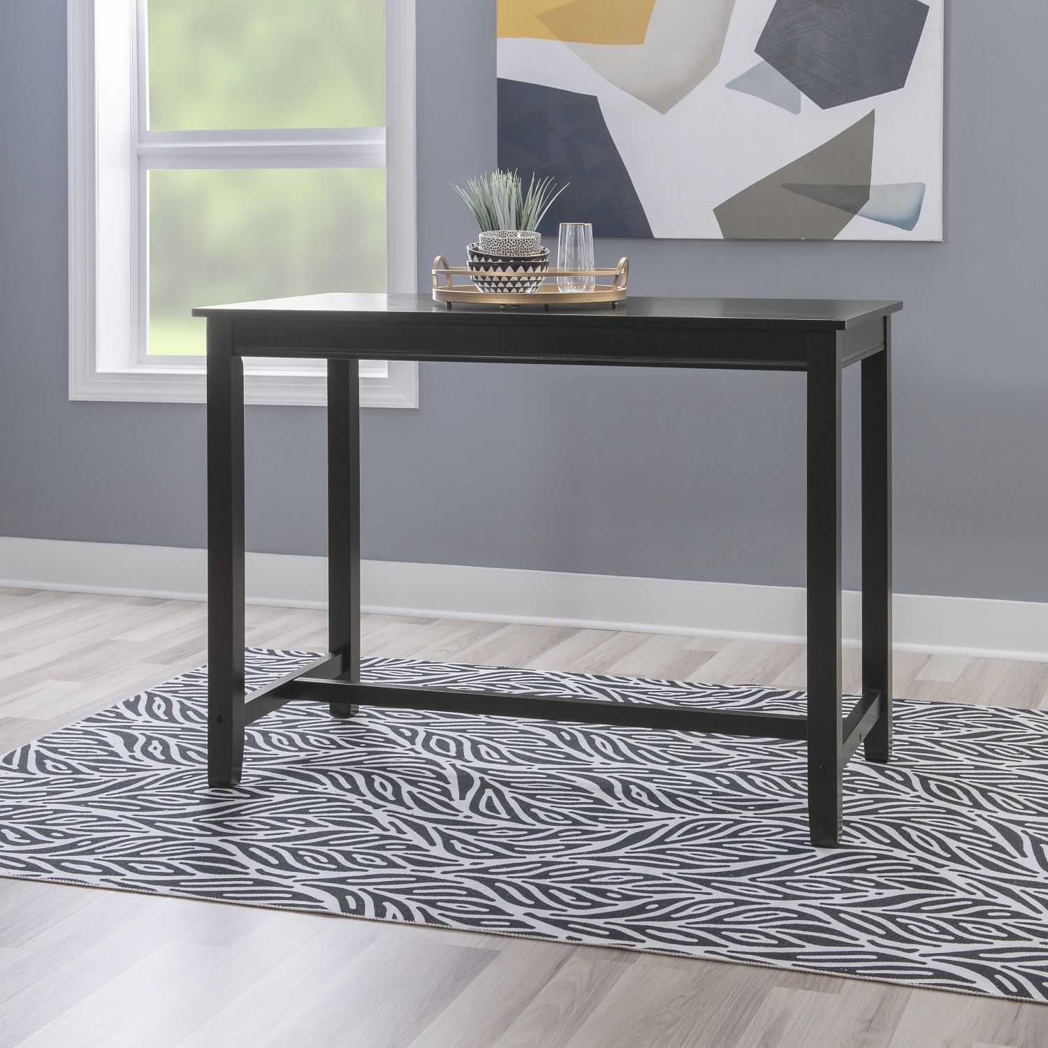 Linon Walker Counter Pub Table, 36inH x 47-1/4inW x 23-3/4inD, Black - Image 3