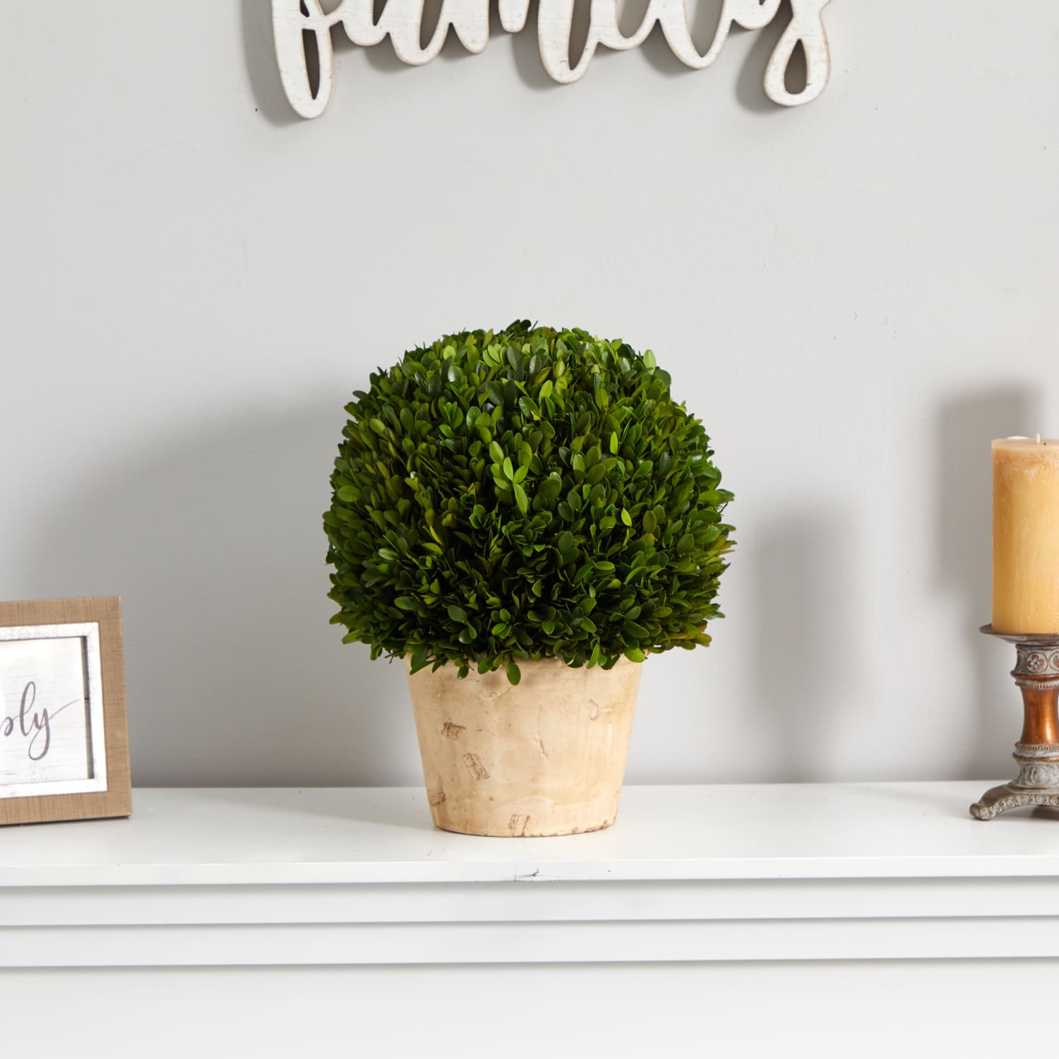 Nearly Natural Boxwood Ball 15inH Plastic Preserved Plant With Planter, 15inH x 12inW x 12inD, Green - Image 4
