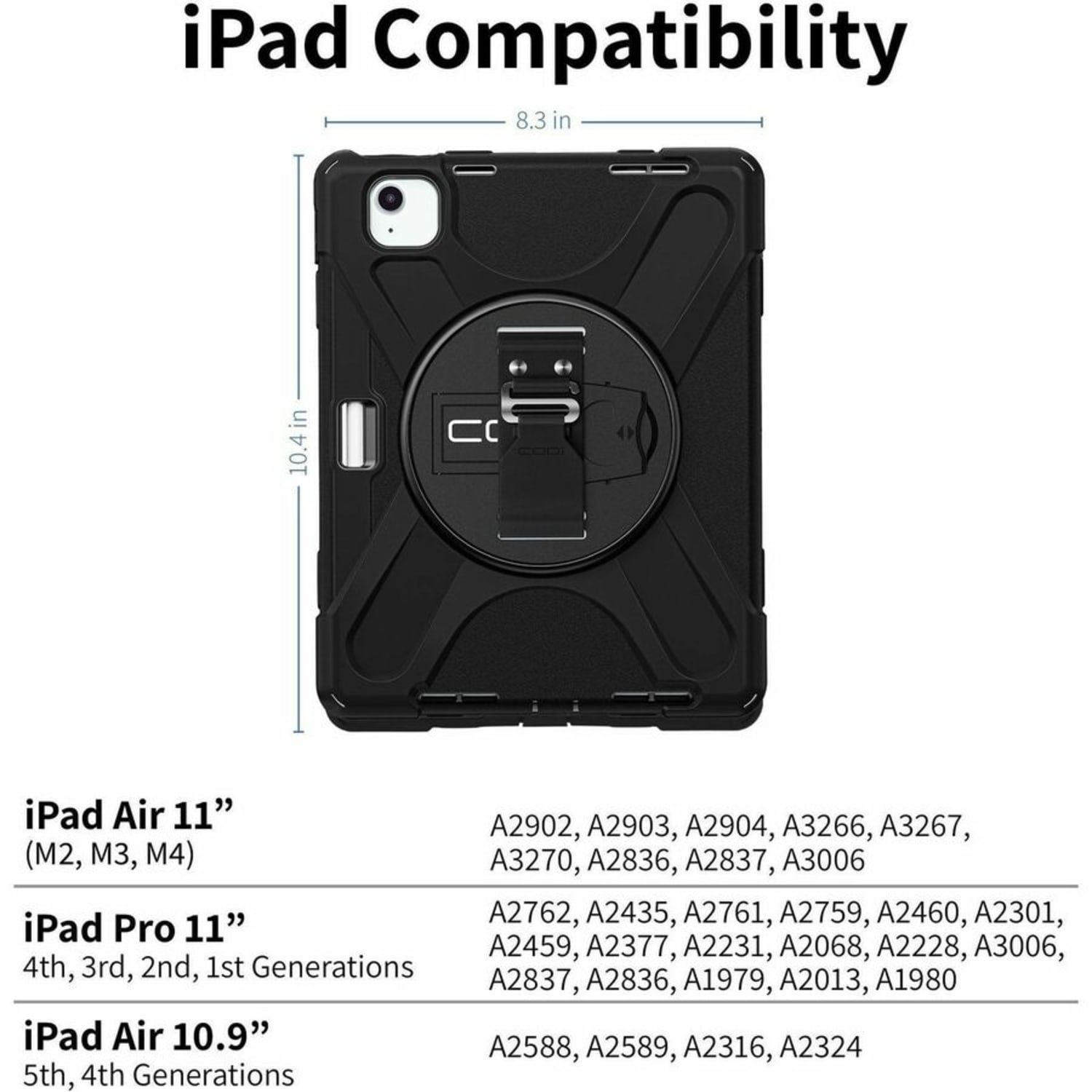 CODi Rugged Case - Integrated Screen Protector for iPad Air 11in (M2), iPad Pro 11in - Image 3