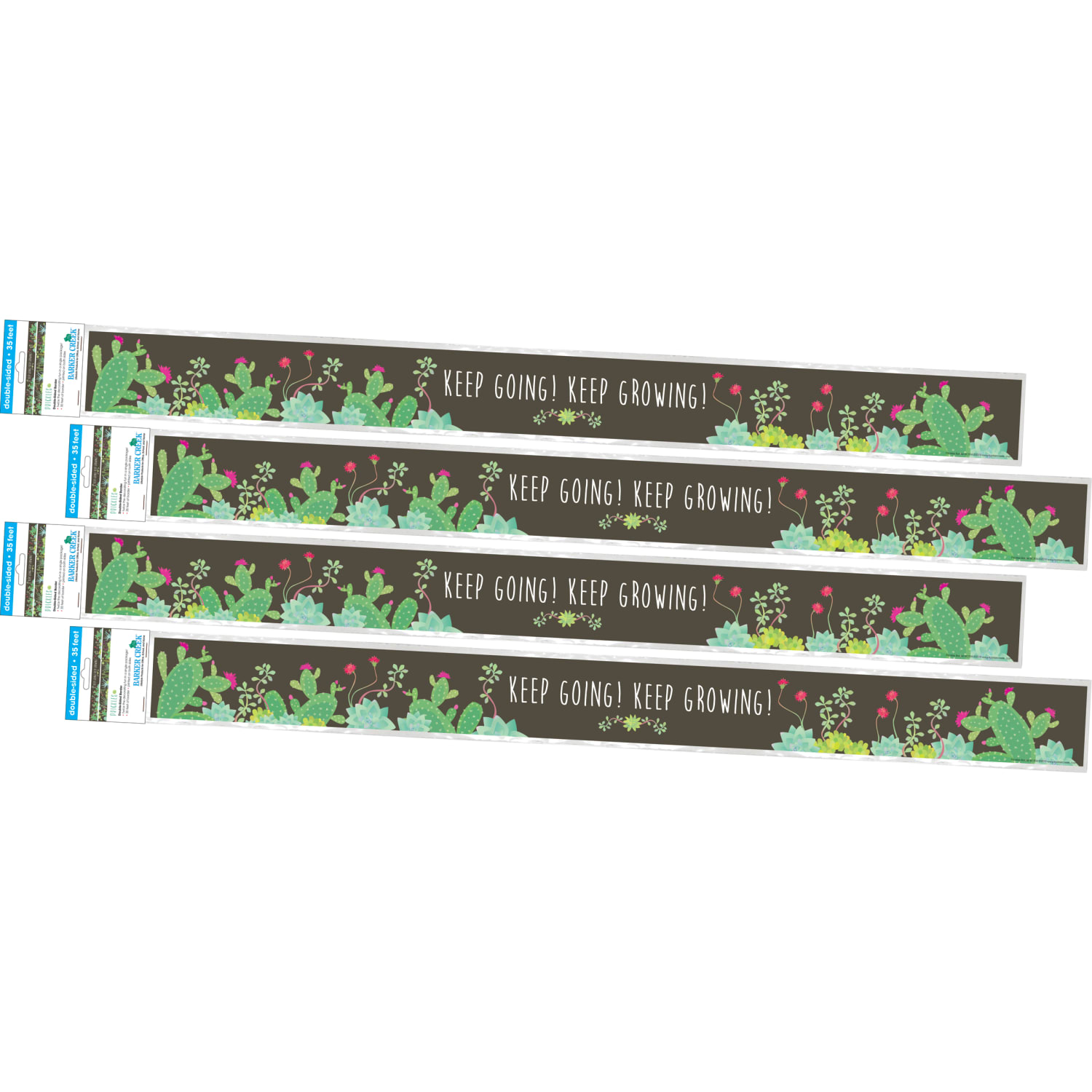 Barker Creek Double-Sided Borders, 3in x 35in, Prickles, 12 Strips Per Pack, Set Of 4 Packs - Image 3