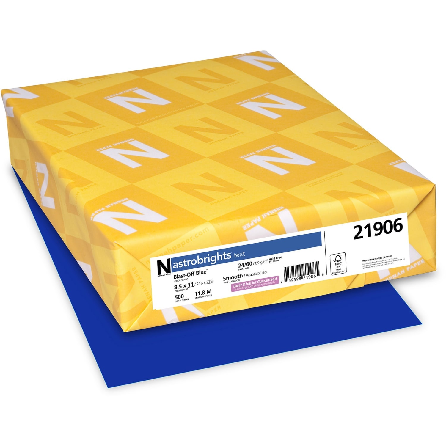Astrobrights Color Multi-Use Printer & Copy Paper, 1 Ream, Blast-Off Blue, Letter (8.5in x 11in), 500 Sheets Per Ream, 24 Lb, 94 Brightness - Image 6