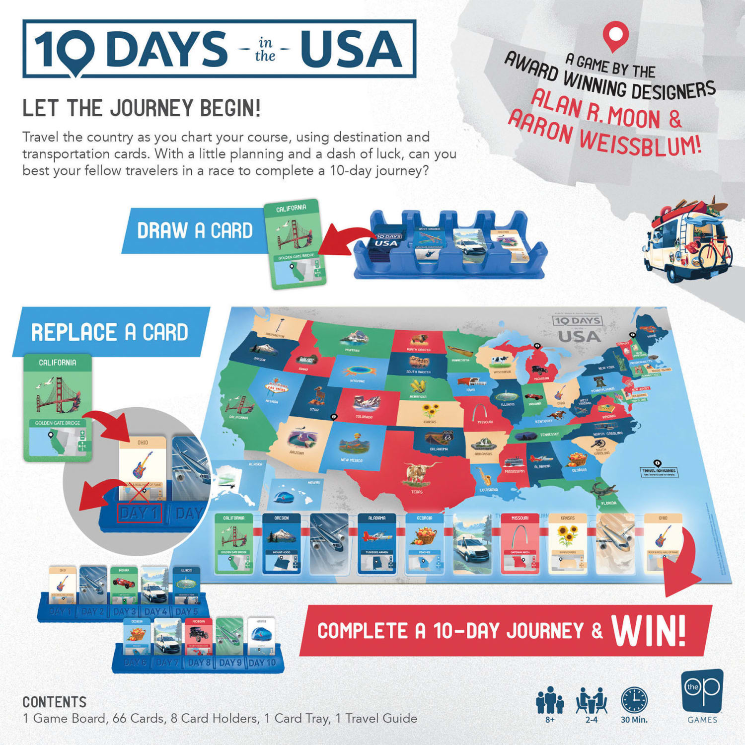 USAopoly 10 Days In The USA Board Game - Image 5