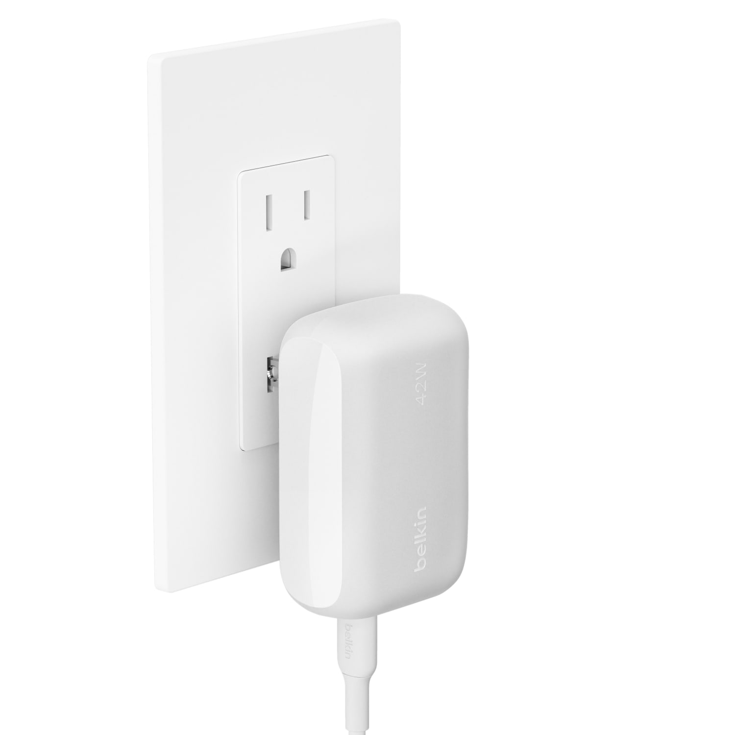 Belkin BoostCharge Dual Wall Charger, For Iphone/Samsung/Google, 42W, White, WCB009dqWH - Image 5
