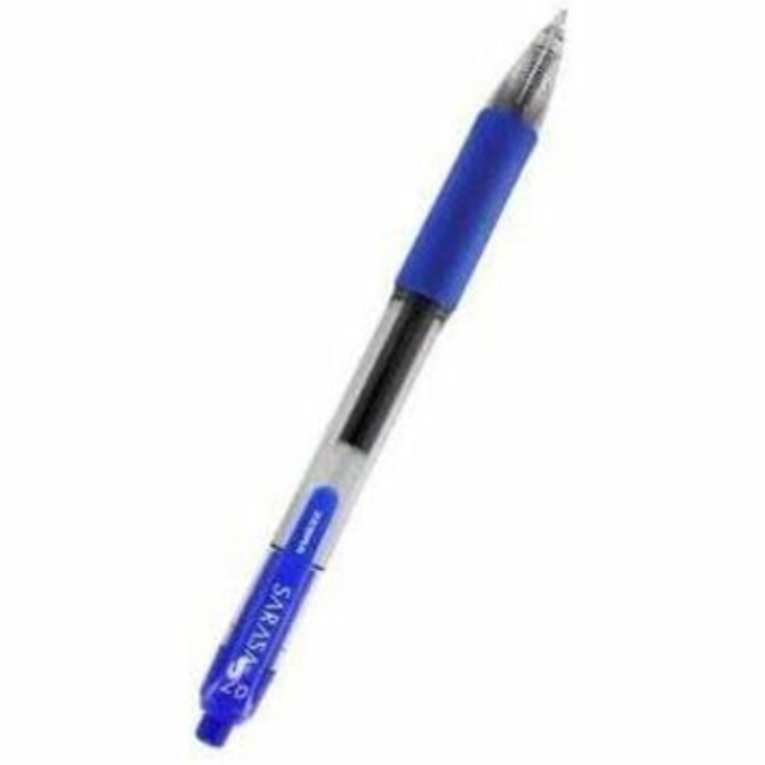 Zebra Pen SARASA X20 Retractable Gel Pens, Pack Of 12, Bold Point, 1.0 mm, Transparent Barrel, Blue - Image 3