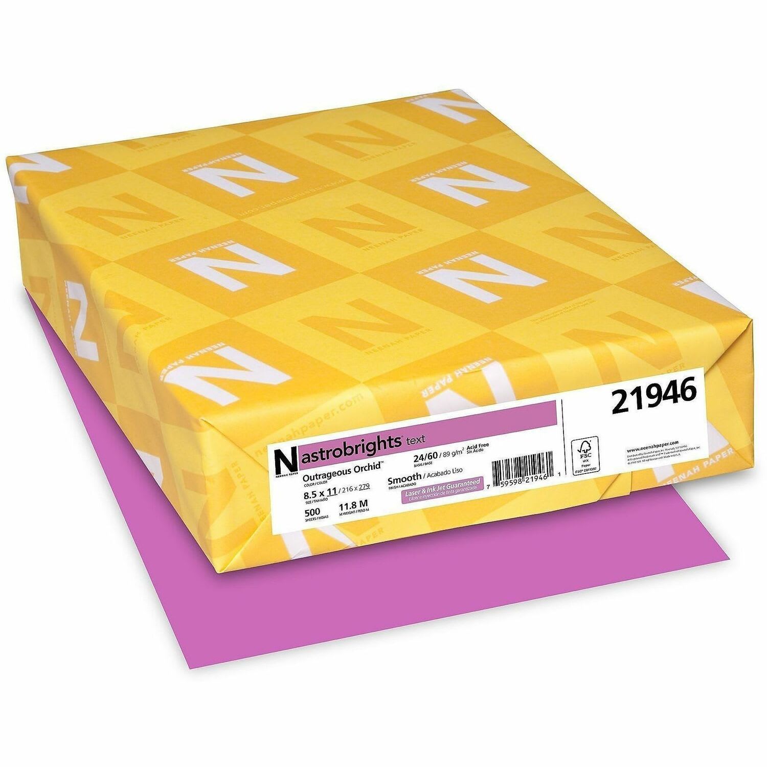 Astrobrights Color Multi-Use Printer & Copy Paper, 1 Ream, Outrageous Orchid, Letter (8.5in x 11in), 500 Sheets Per Ream, 24 Lb, 94 Brightness - Image 6