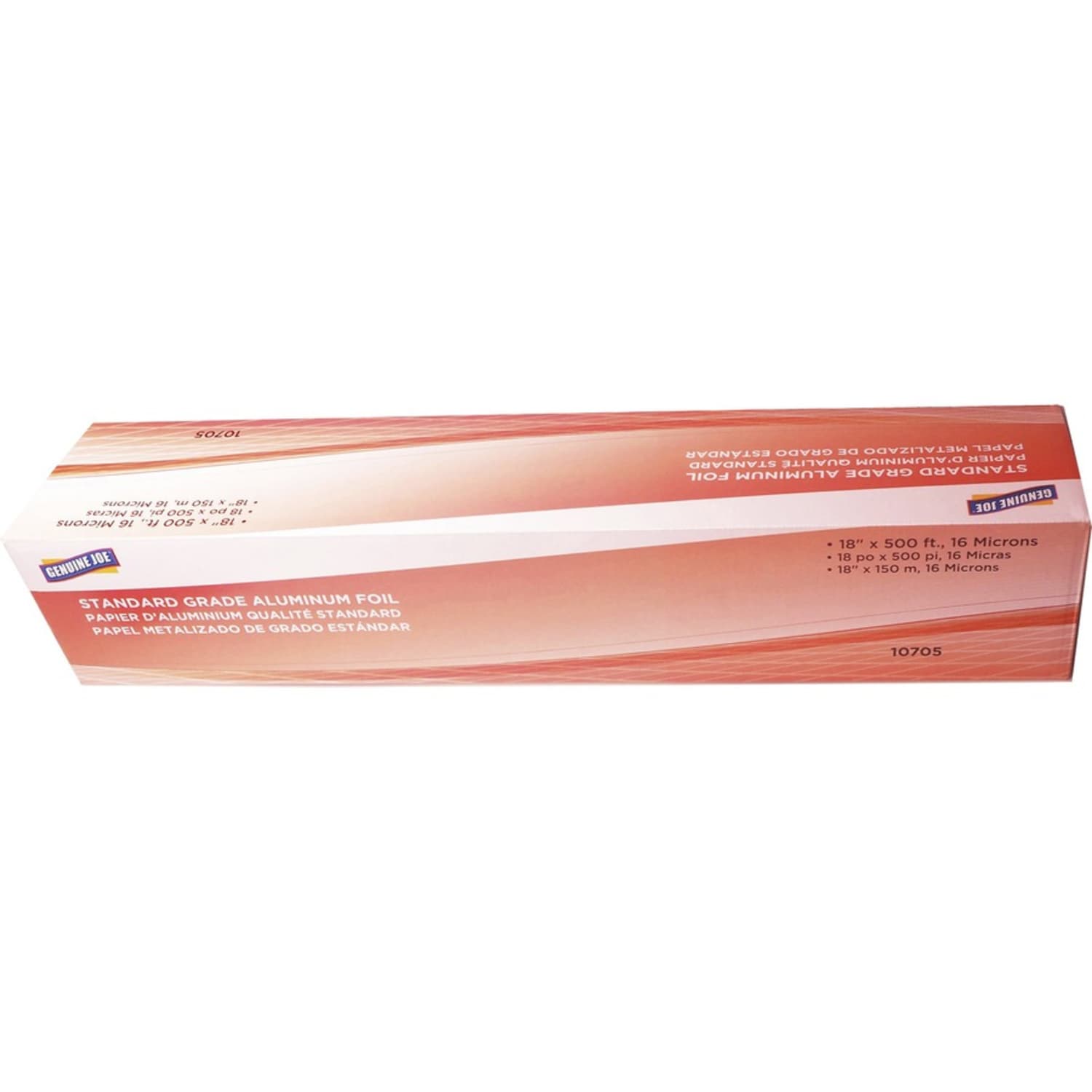 Genuine Joe Standard Grade Aluminum Foil - 18in Width x 500 ft Length - Pliable, Disposable - Aluminum Foil - Silver - 1 Each - Image 3