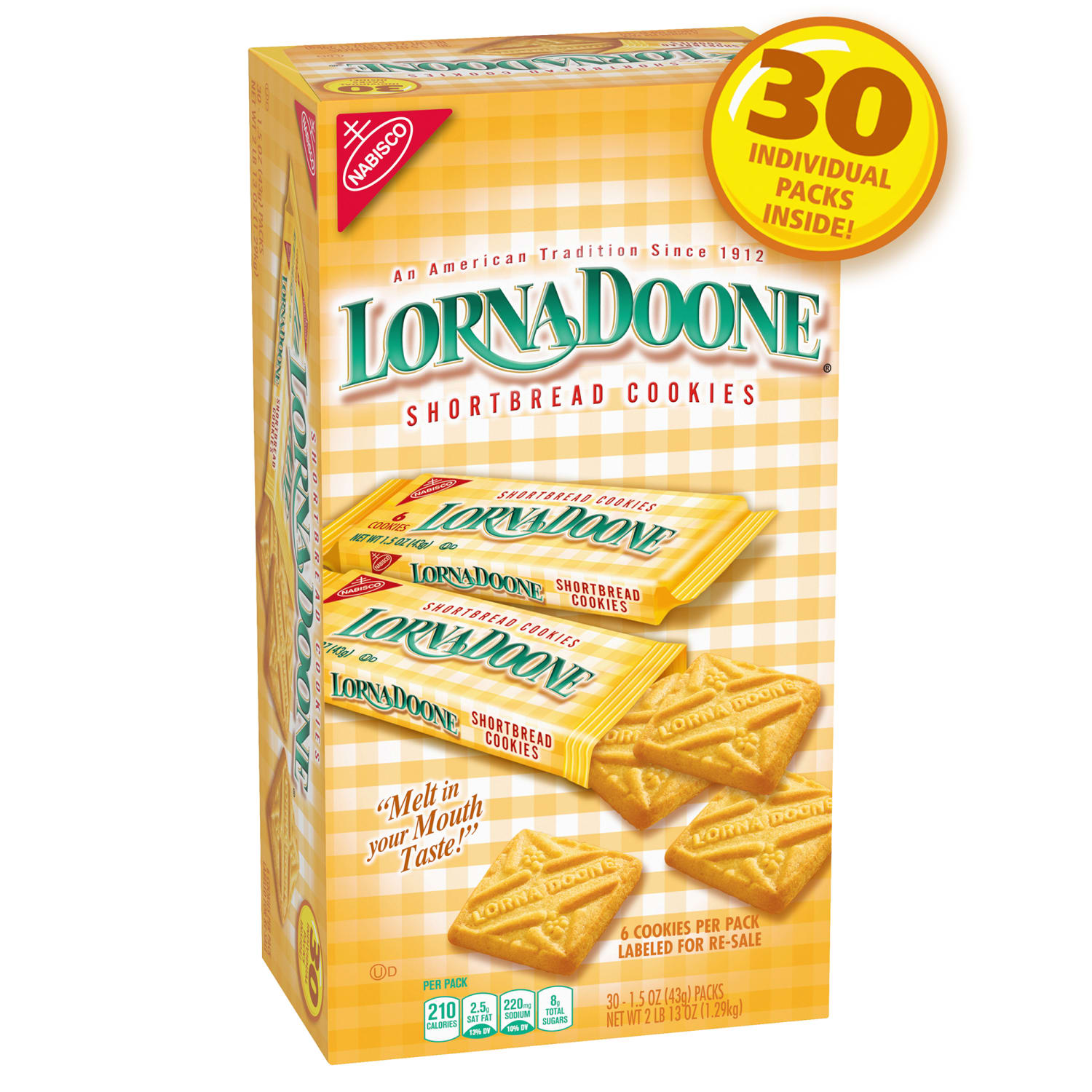 Lorna Doone Shortbread Cookies, 1.5 Oz, 6 Cookies Per Pack, Box Of 30 Packs - Image 3