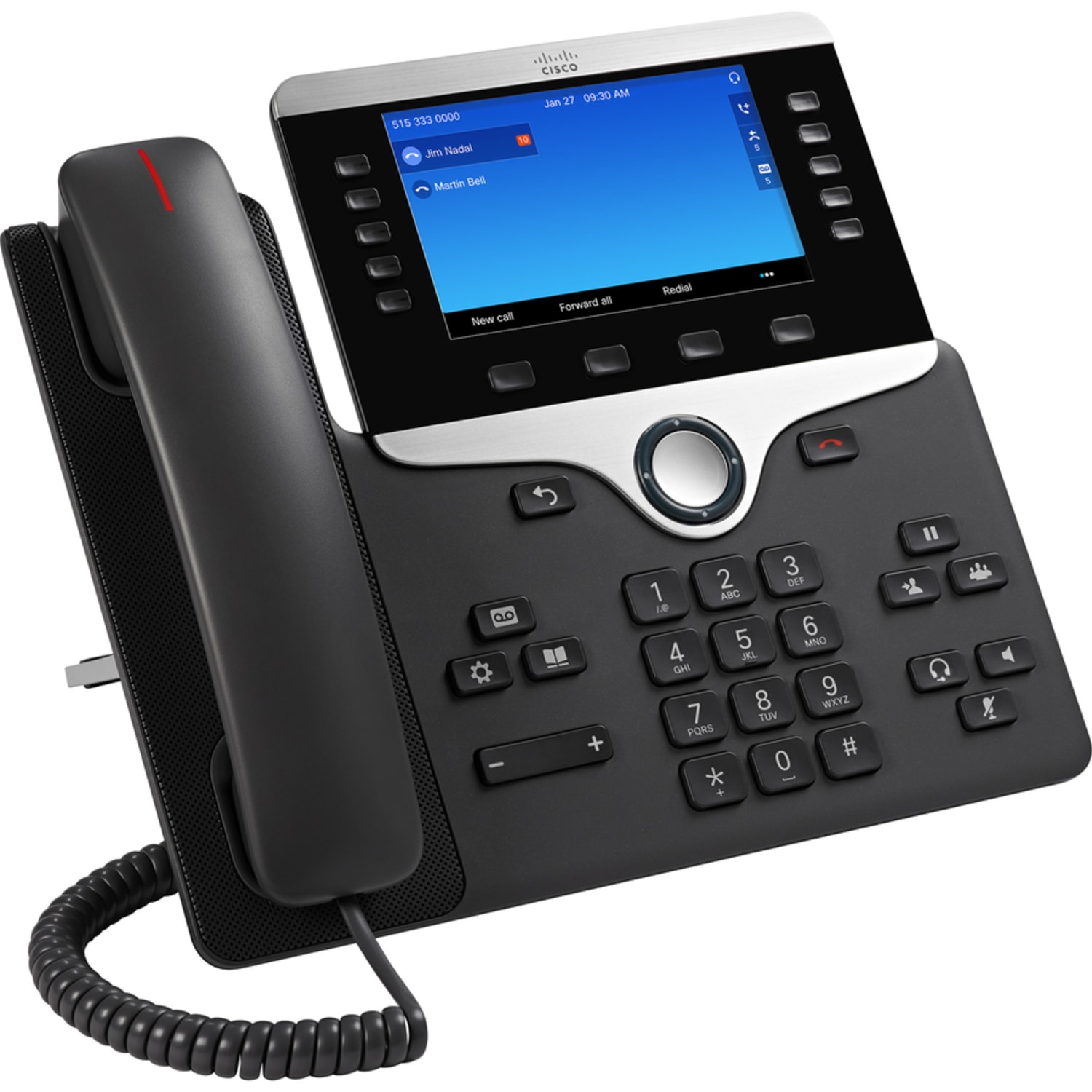 Cisco 8841 IP Phone - Wall Mountable, Desktop - Charcoal Gray - 5x Total Line - VoIP - Caller ID - Image 4