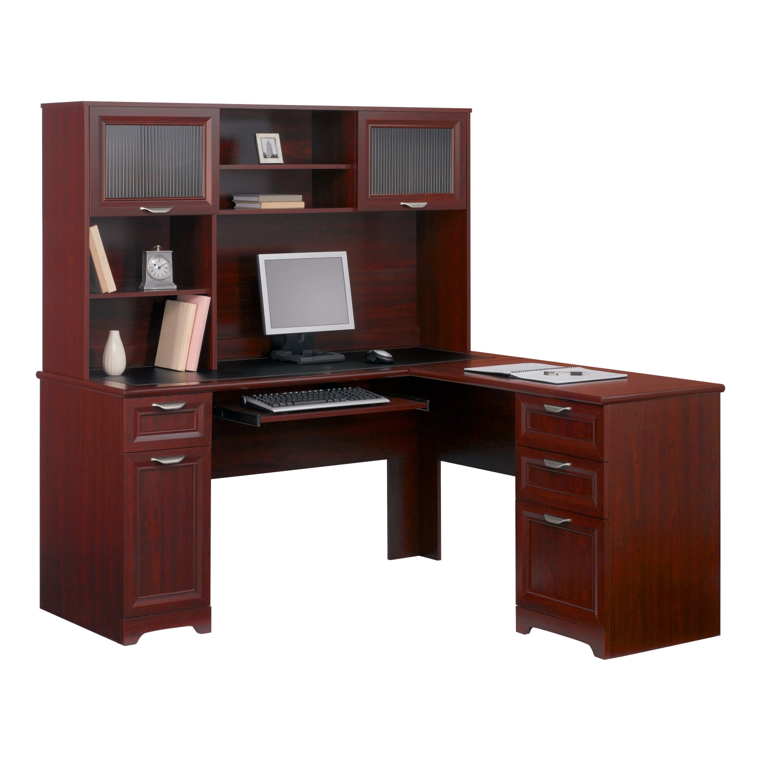 Realspace® Magellan 59W L-Shape Corner Desk, Classic Cherry - Image 3