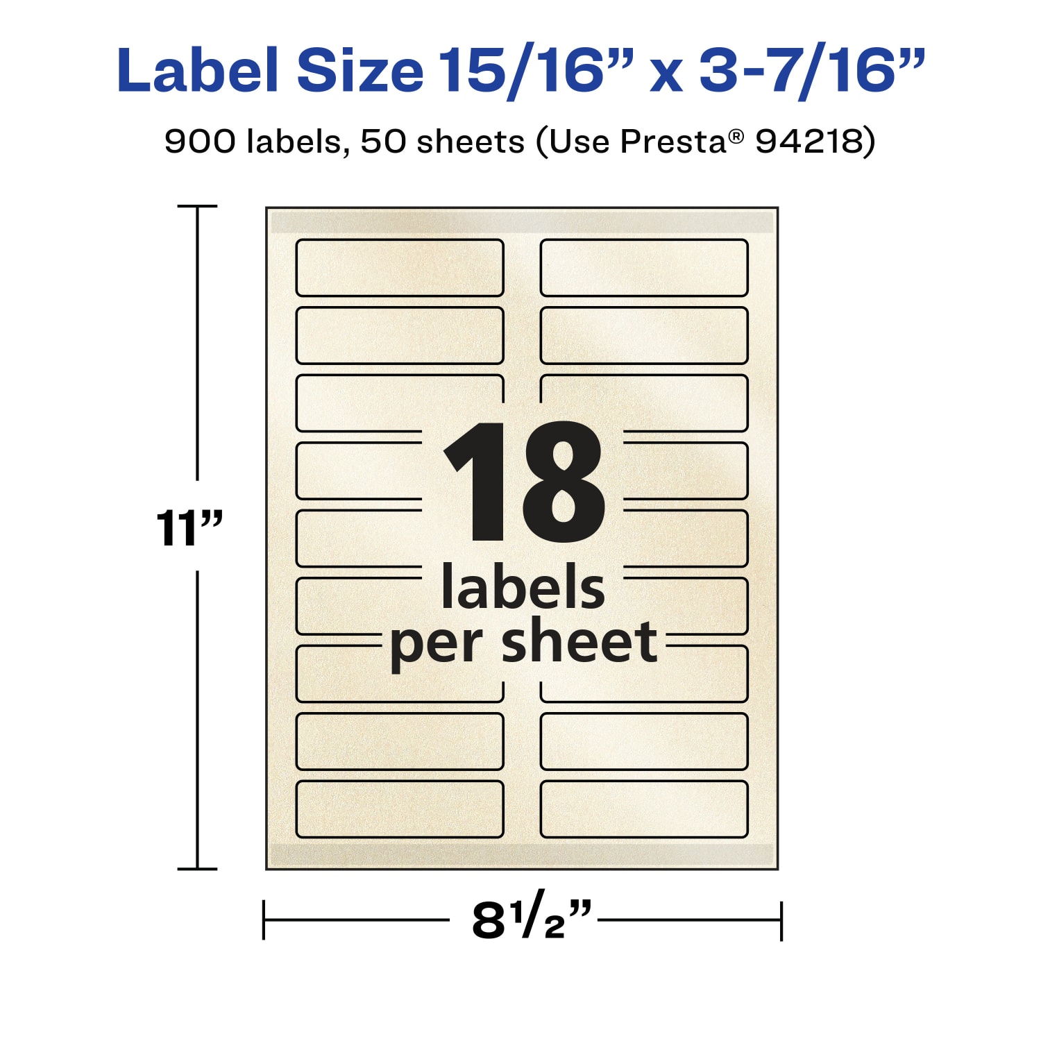 Avery Pearlized Permanent Labels With Sure Feed, 94218-PIP50, Rectangle, 15/16in x 3-7/16in, Ivory, Pack Of 900 Labels - Image 6