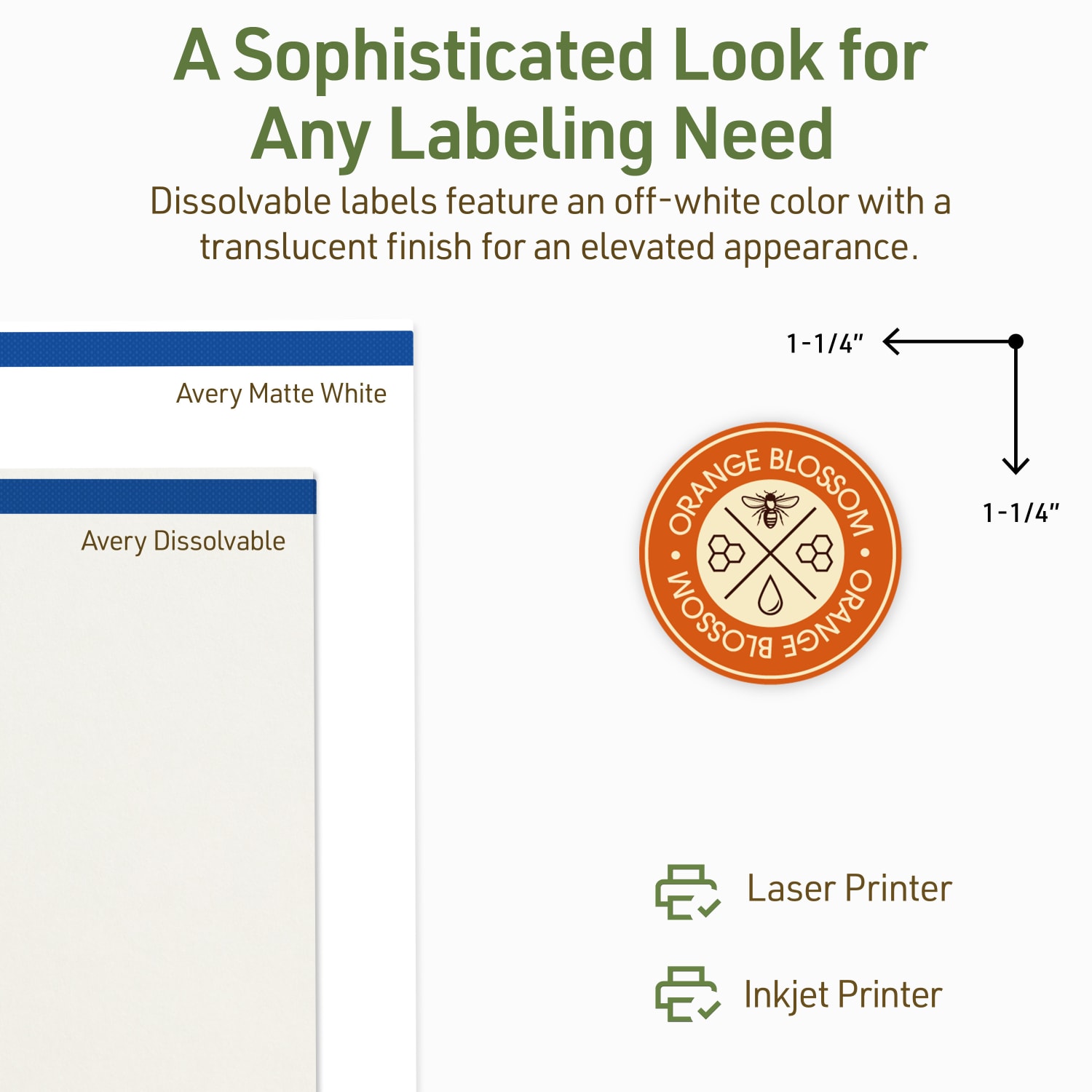 Avery Print-to-the-Edge Dissolvable Labels With Sure Feed Technology, 94505-DWMP25, Round, 1-1/4in, Matte Off-White, Pack Of 750 - Image 5