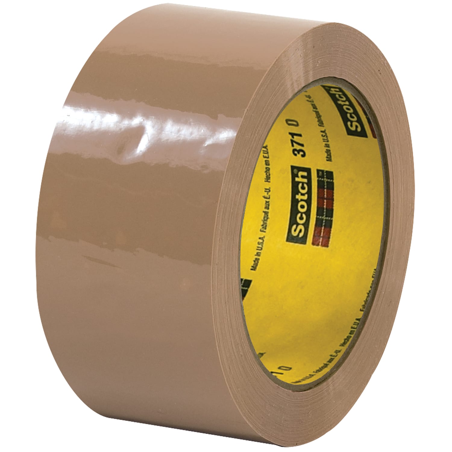 Scotch 371 Carton Sealing Tape, 3in Core, 2in x 55 Yd., Tan, Case Of 6