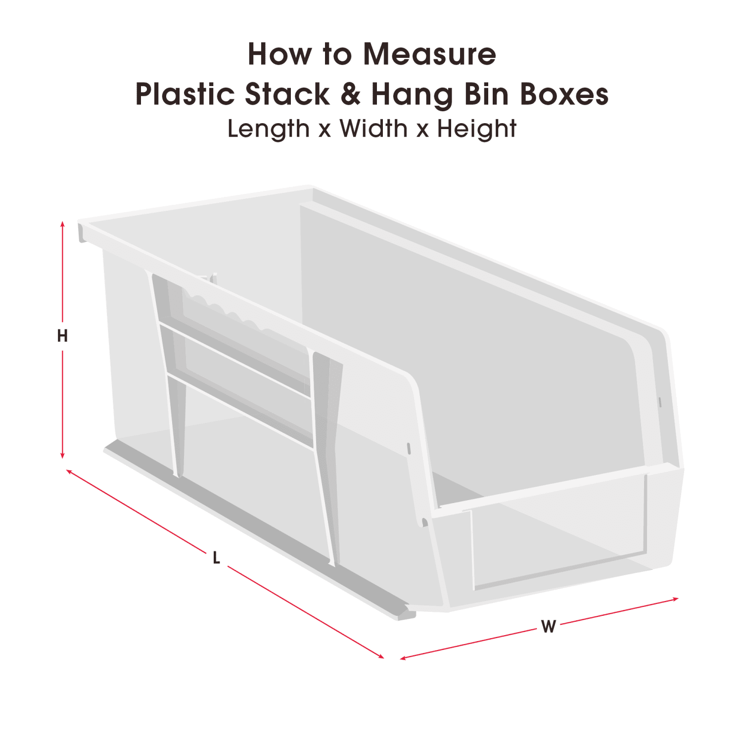 Partners Brand Plastic Stack & Hang Bin Boxes, Small Size, 9 1/4in x 6in x 5in, Clear, Pack Of 12 - Image 3