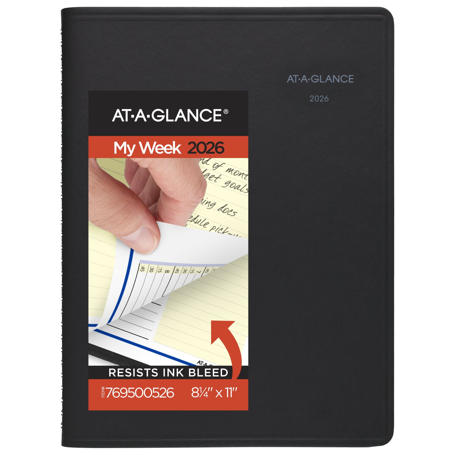 AT-A-GLANCE QuickNotes 2026 Weekly Monthly Appointment Book Planner, Black, Large, 8 1/4in x 11in