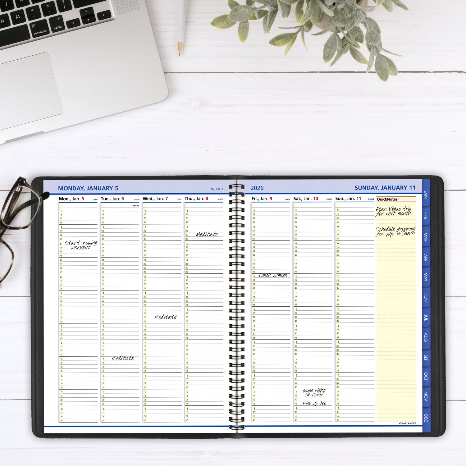 AT-A-GLANCE QuickNotes 2026 Weekly Monthly Appointment Book Planner, Black, Large, 8 1/4in x 11in - Image 3