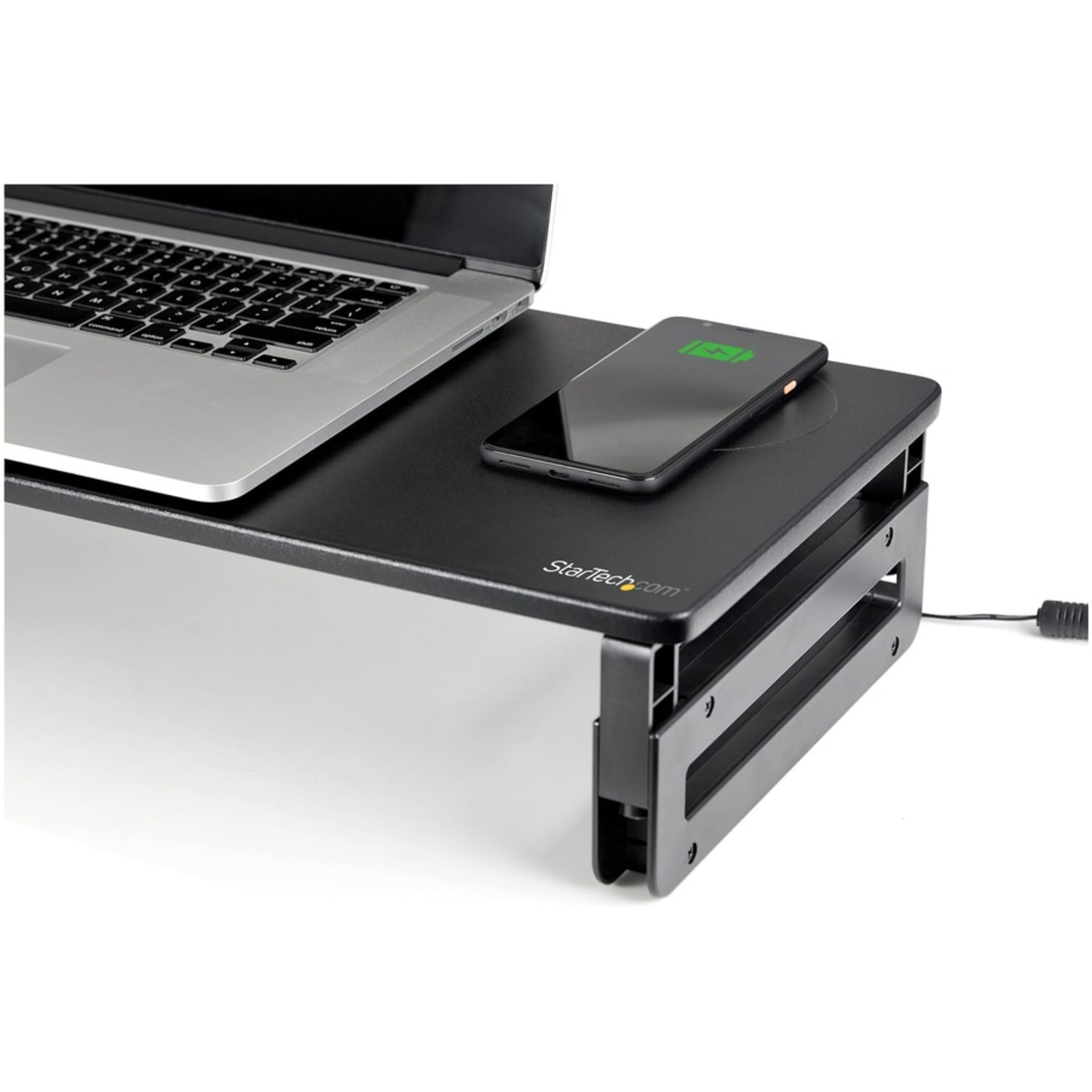 StarTech.com Monitor Riser Stand with Wireless Charging Pad - 15W Qi Charger for Phone - Height Adjustable Computer Monitor Riser for Desk - Image 3
