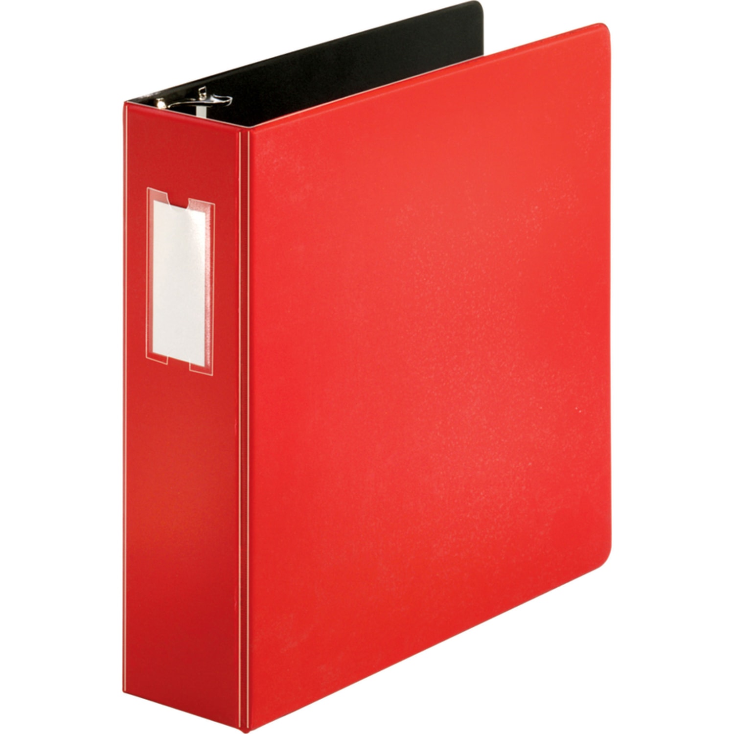 Business Source Slanted D-Ring Binders, 3in Ring, Red - Image 4