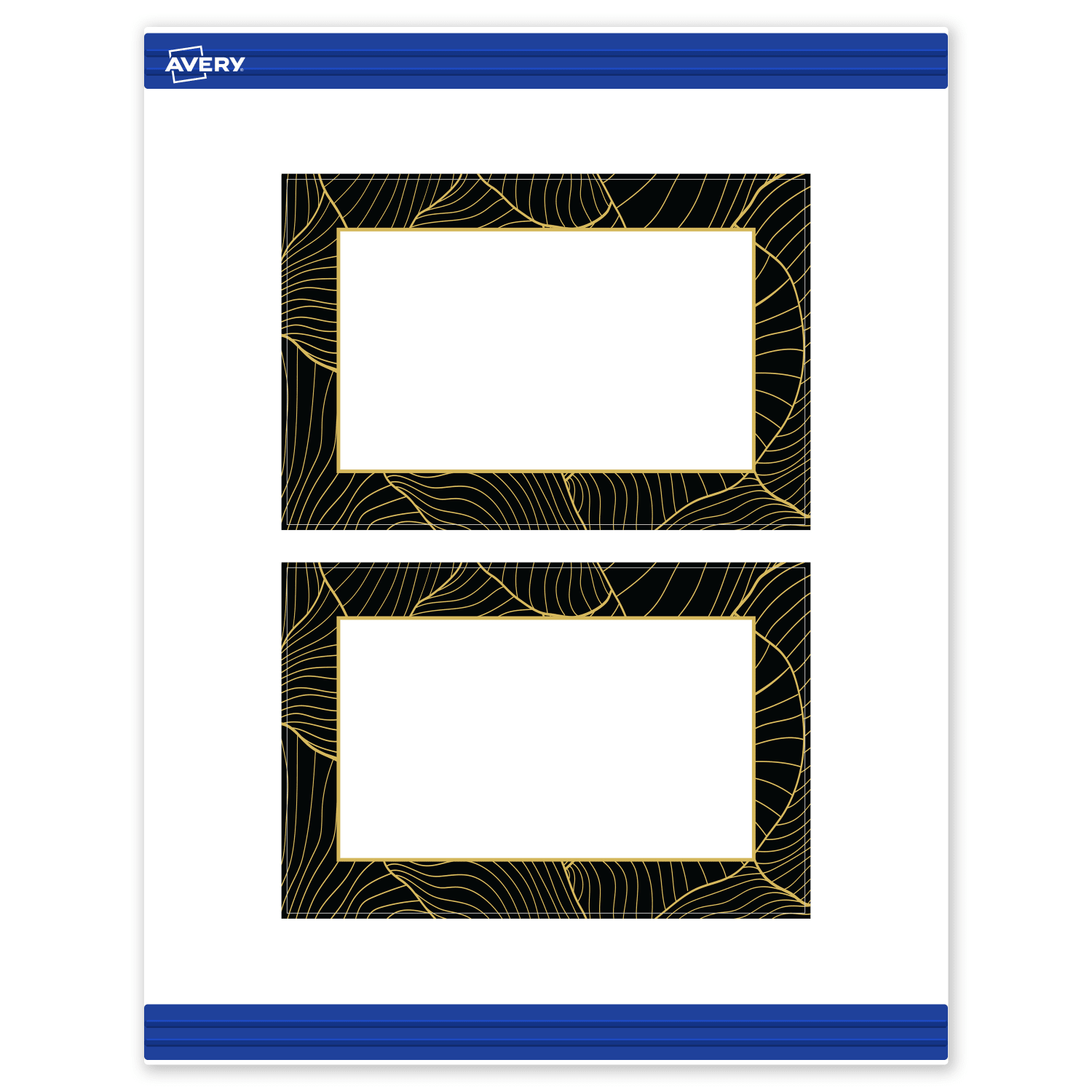 Avery Printable Postcards With Sure Feed Technology, 4in x 6in, Matte White With Black Border with Gold Pattern, Pack Of 20 - Image 3