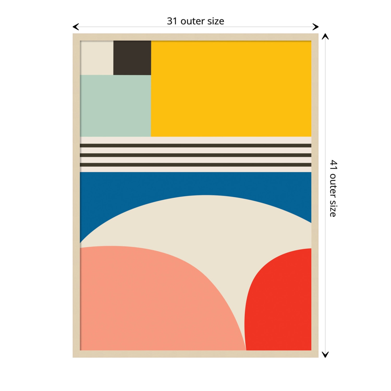 Amanti Art Mid Century Modern Pattern 2 by Rachel Lee Wood Framed Wall Art Print, 31inW x 41inH, Natural - Image 6