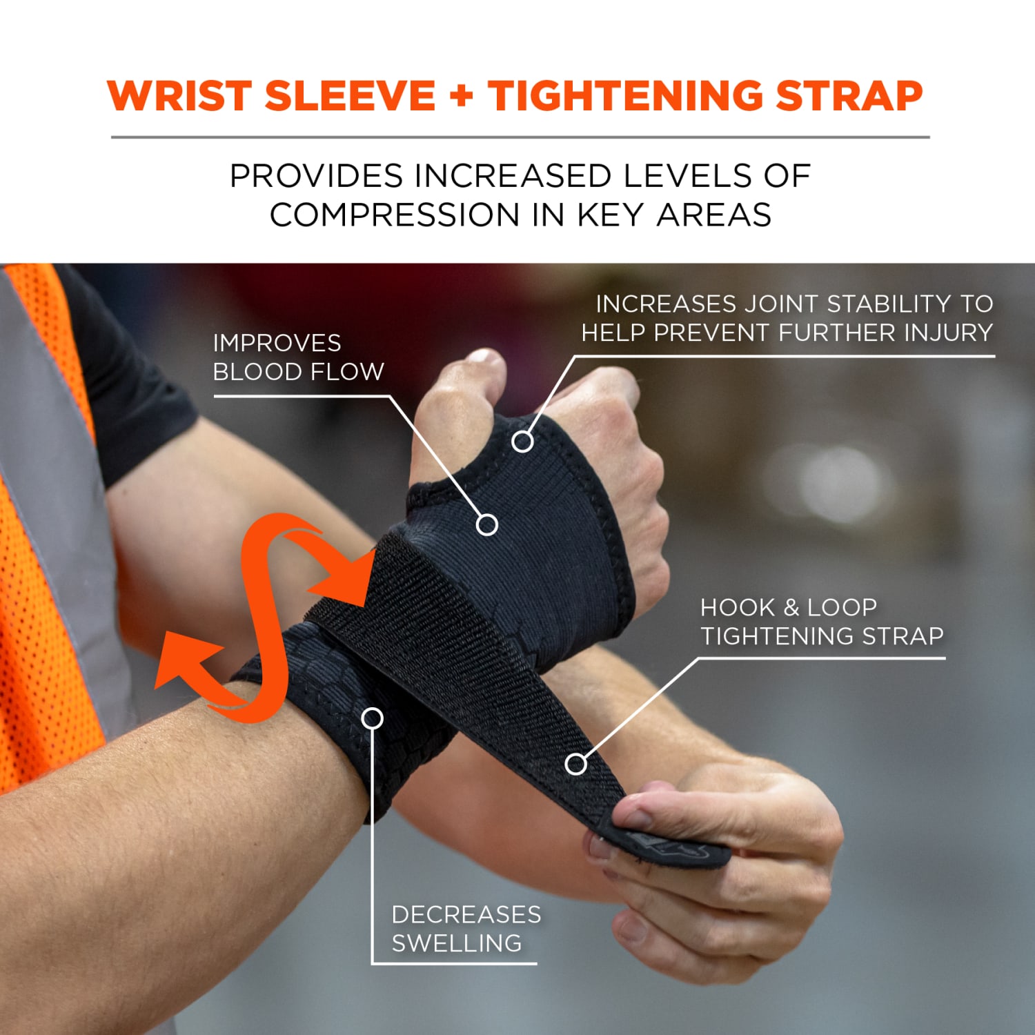 Ergodyne ProFlex 680 Wrist Support Sleeve, Single Strap, S, Black - Image 3