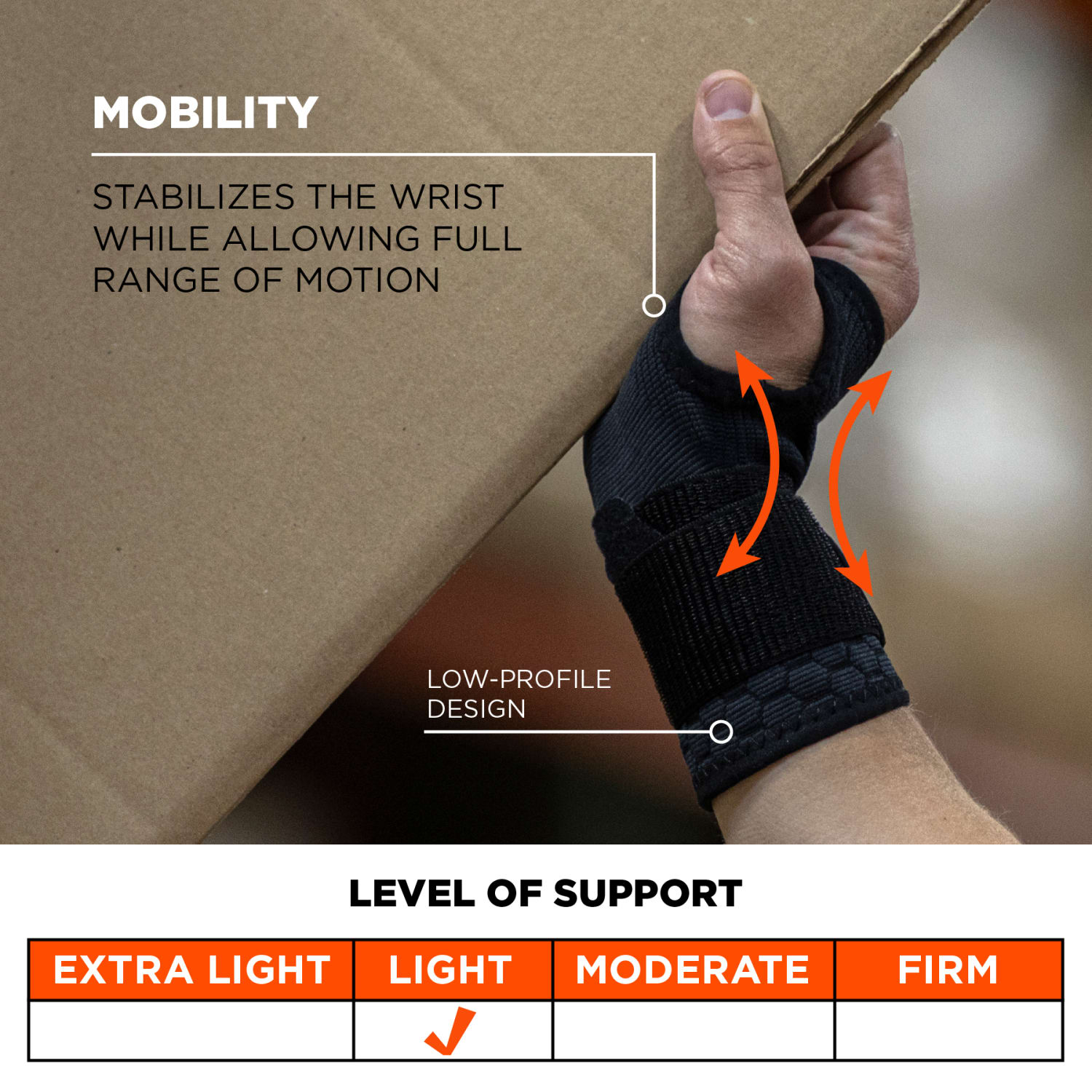 Ergodyne ProFlex 680 Wrist Support Sleeve, Single Strap, S, Black - Image 5