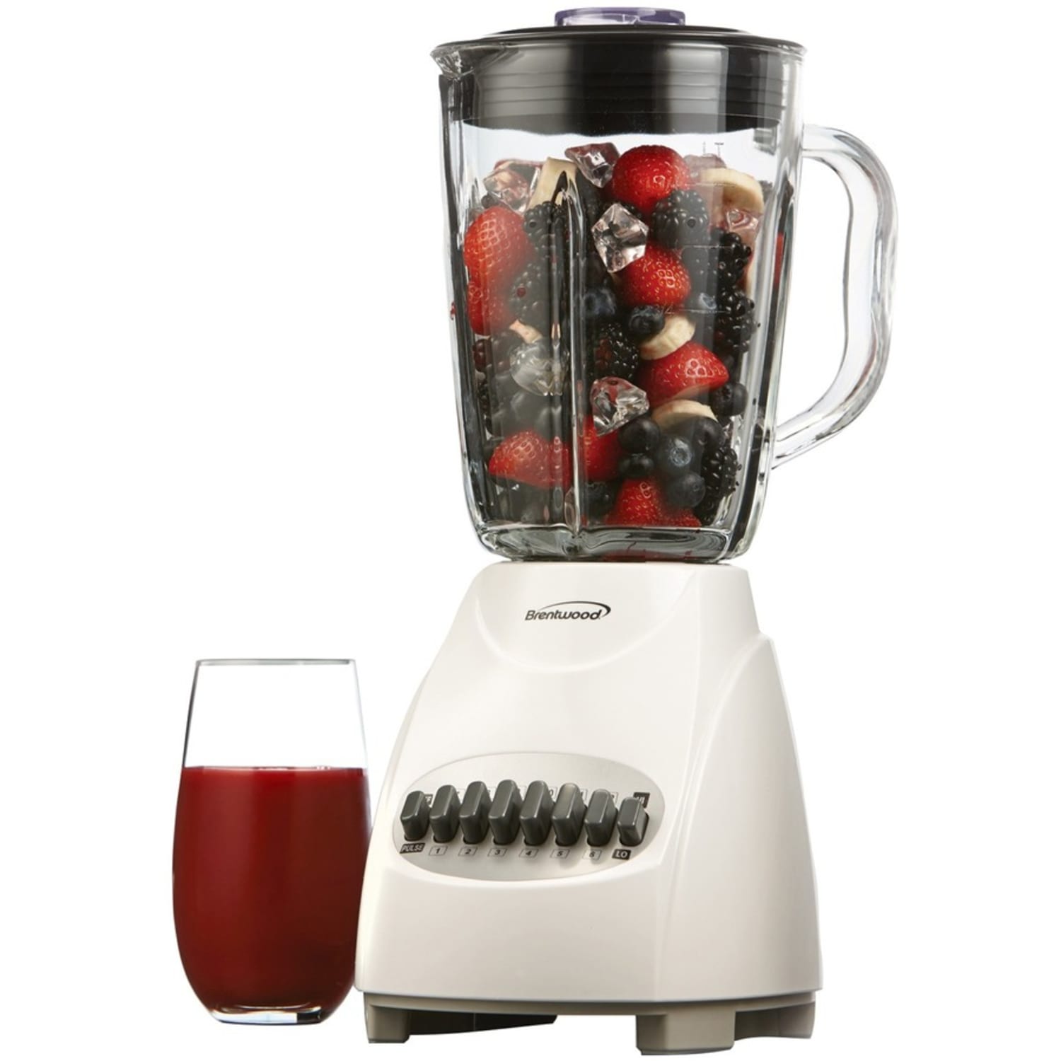 Brentwood 12-Speed Blender With Glass Jar, White - Image 4