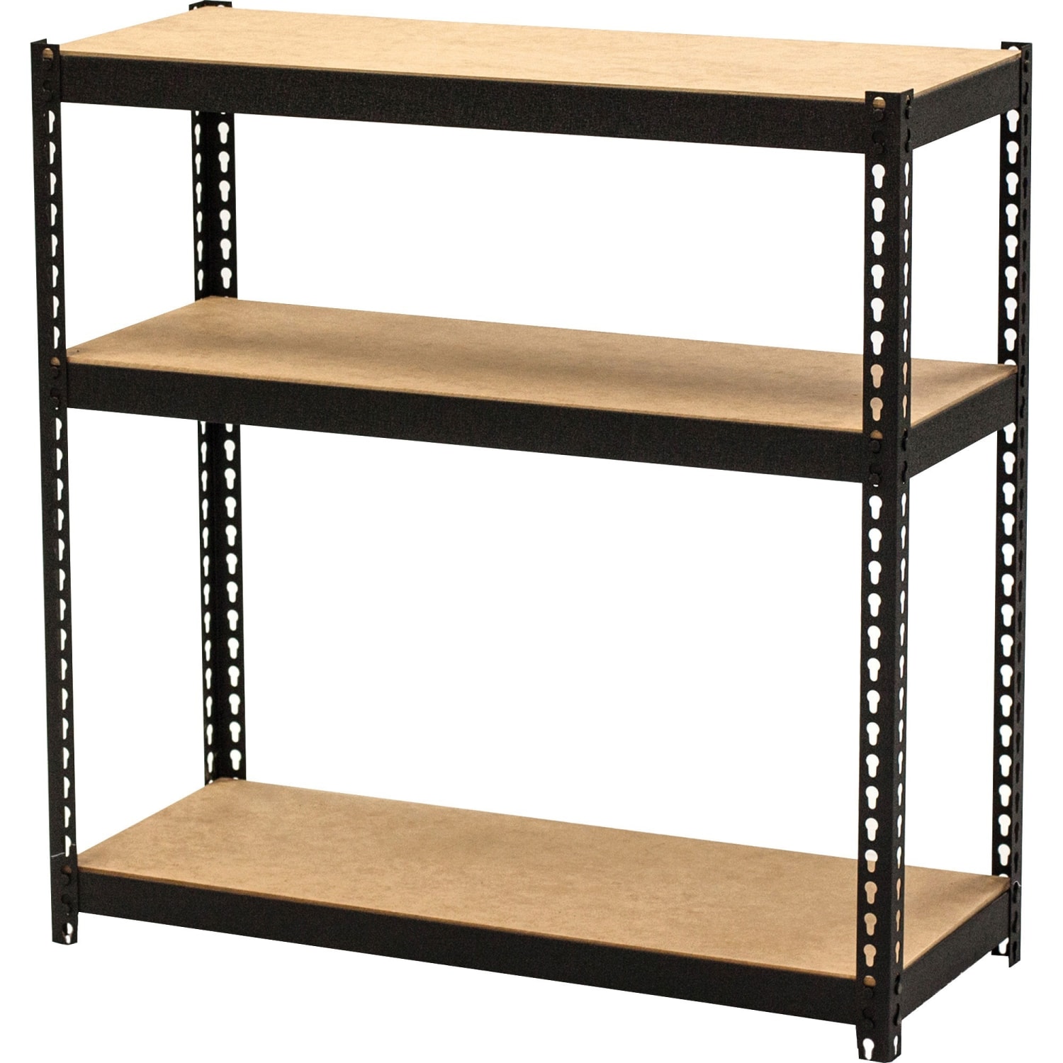 Lorell Narrow Steel Shelving, 30inH x 30inW x 12inD, Recycled, Black, Steel, 1Each - Image 3