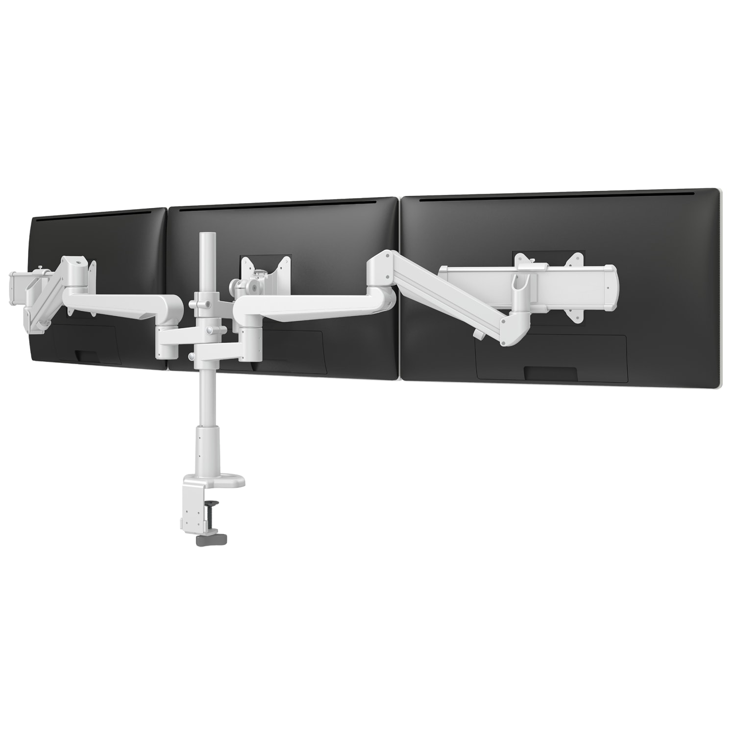 Fellowes Evolve3 FMS Triple Fixed Motion Slider Monitor Arm, Holds Up To 33in Wide Monitors, 15.4 Lb Capacity, White - Image 3