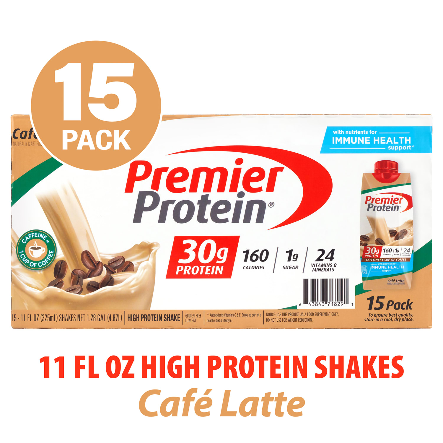 Premier Protein Cafe Latte Shakes, 11 Oz, Total Qty 15 - Image 3