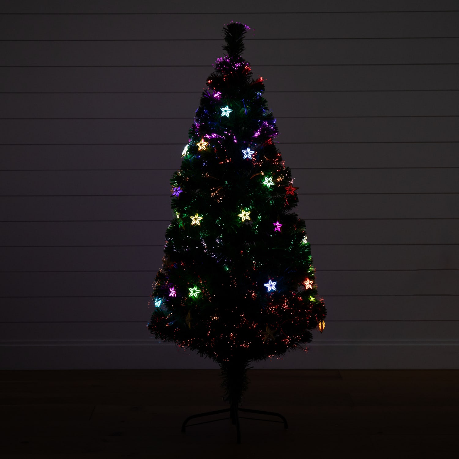 Nearly Natural Pine 60inH Artificial Fiber Optic Christmas Tree With Star-Shaped LED Lights, 60inH x 26inW x 26inD, Green - Image 4